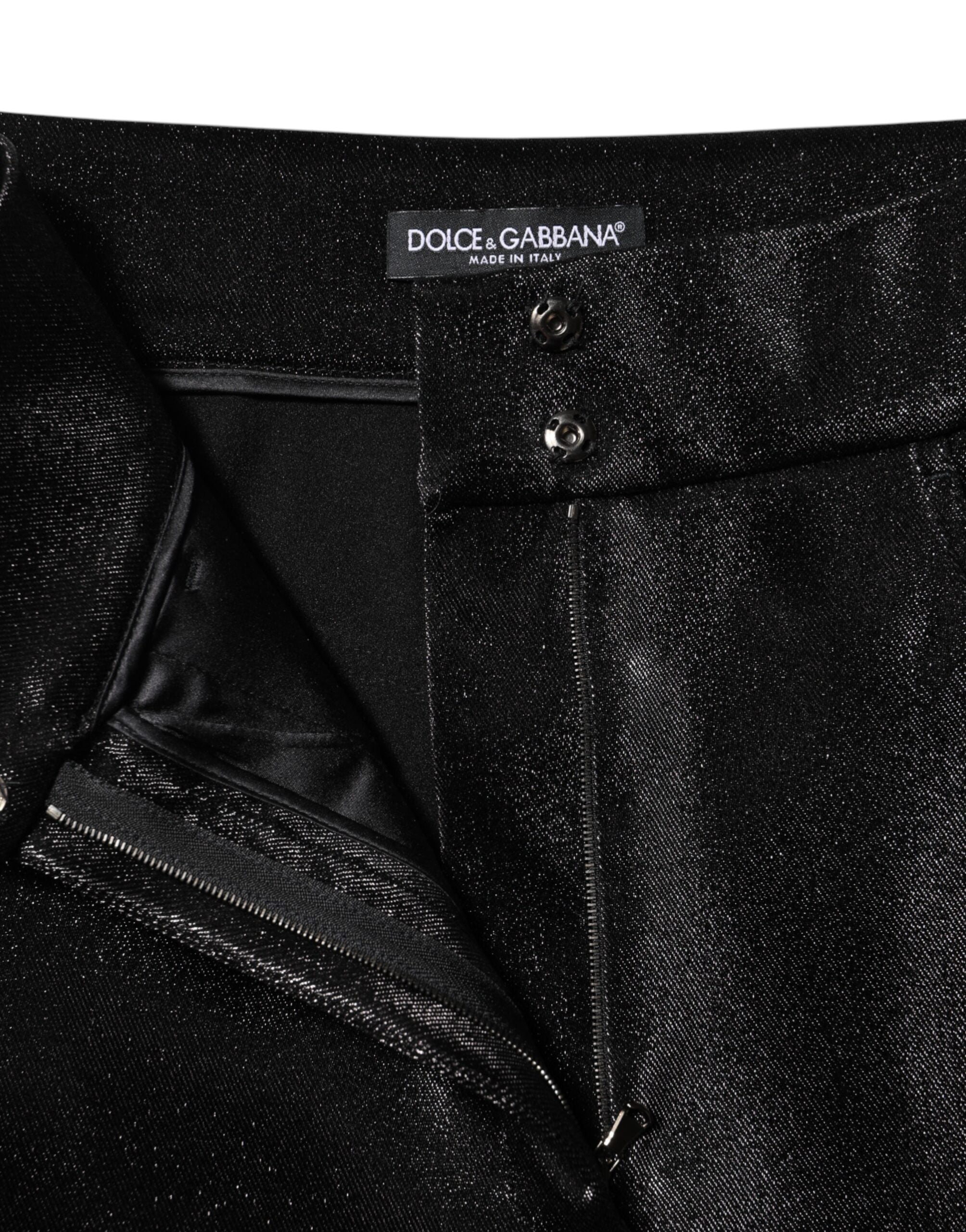 Dolce &amp; Gabbana Sorte bomuldsstretch Lurex-tråd skinny bukser 