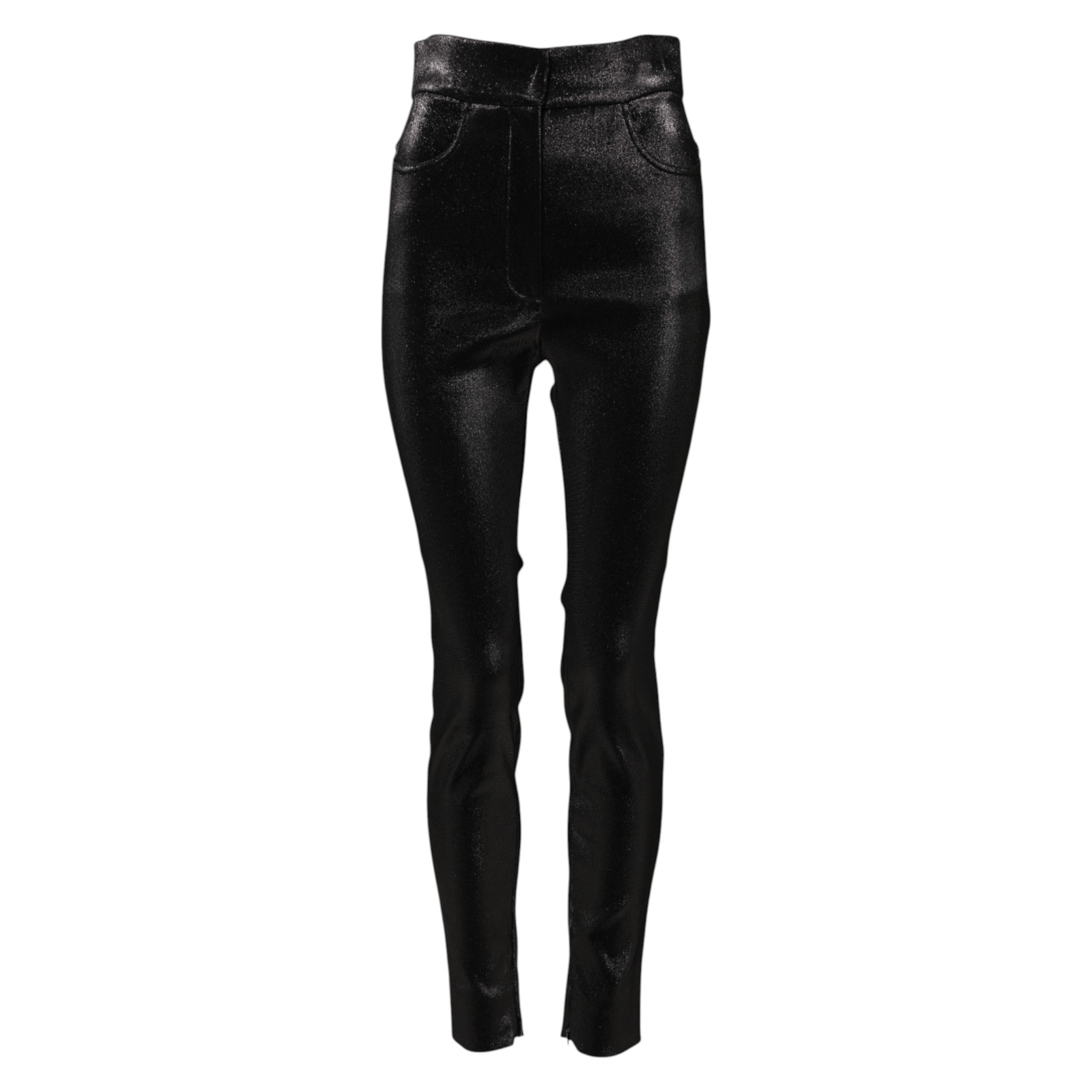 Dolce &amp; Gabbana Sorte bomuldsstretch Lurex-tråd skinny bukser 