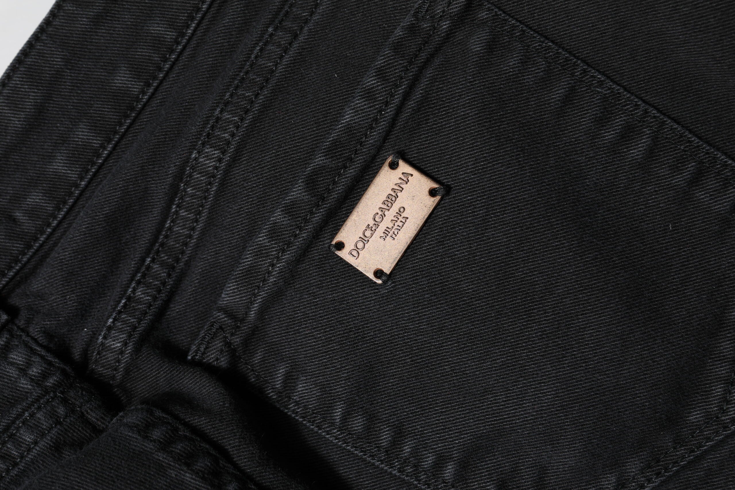 Dolce &amp; Gabbana Sorte Bomuld Mellemhøj Talje Skinny Denim Jeans