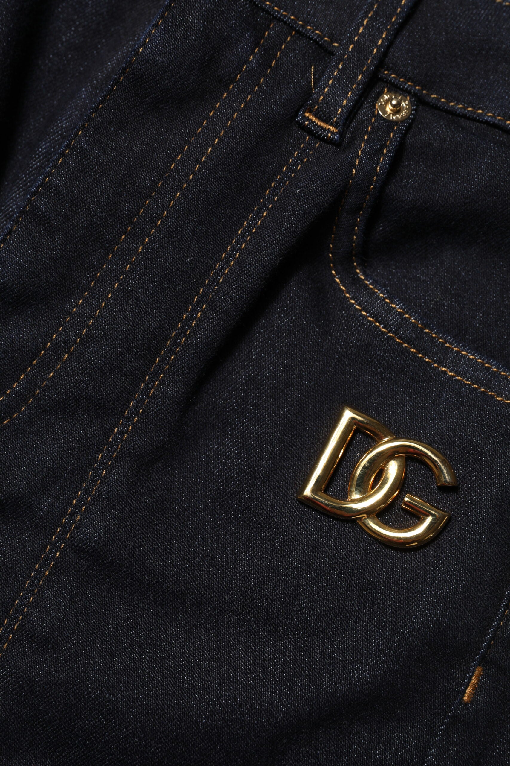 Dolce &amp; Gabbana Blå Bomuld Højtaljede Skinny Denim Jeans