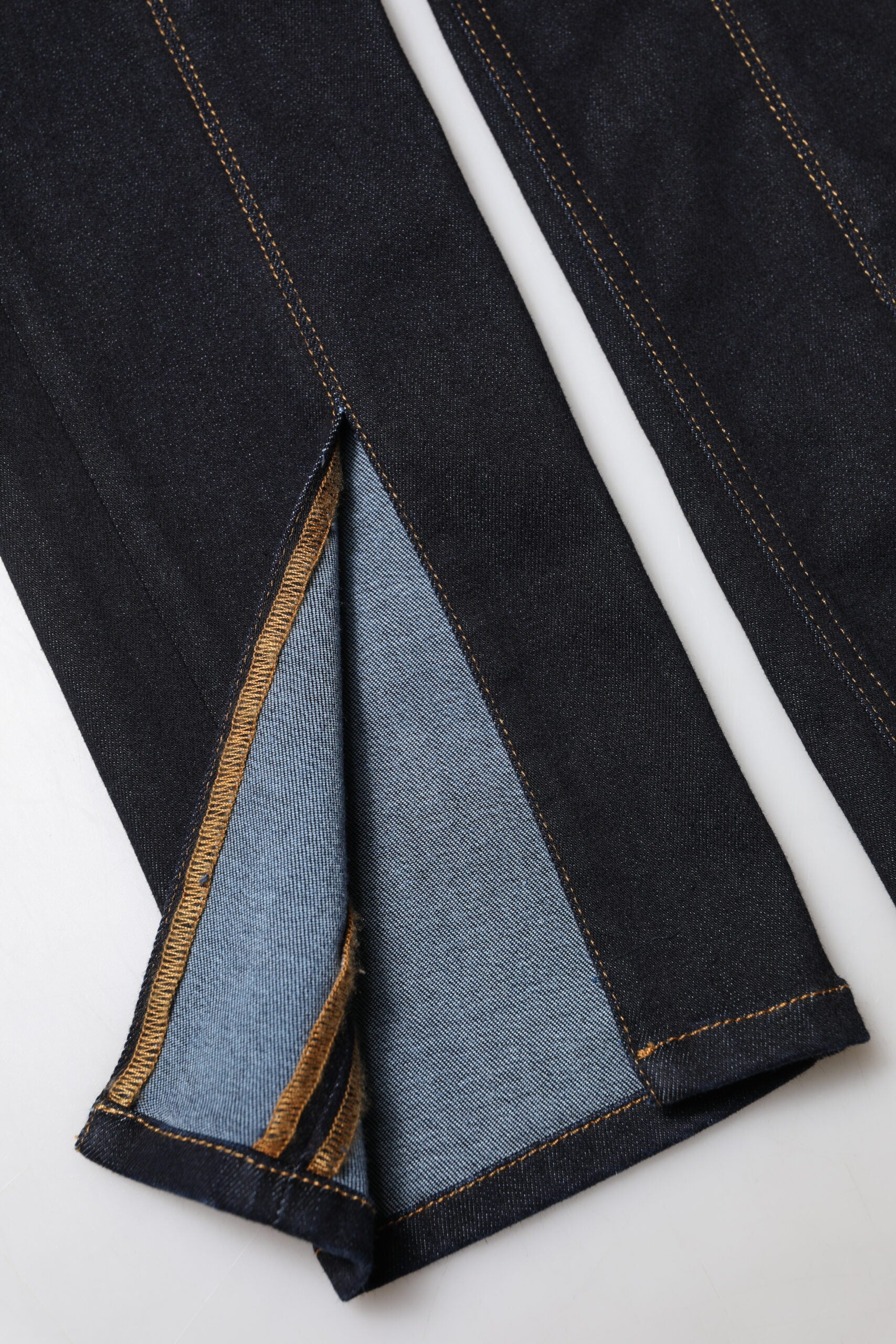 Dolce &amp; Gabbana Blå Bomuld Højtaljede Skinny Denim Jeans