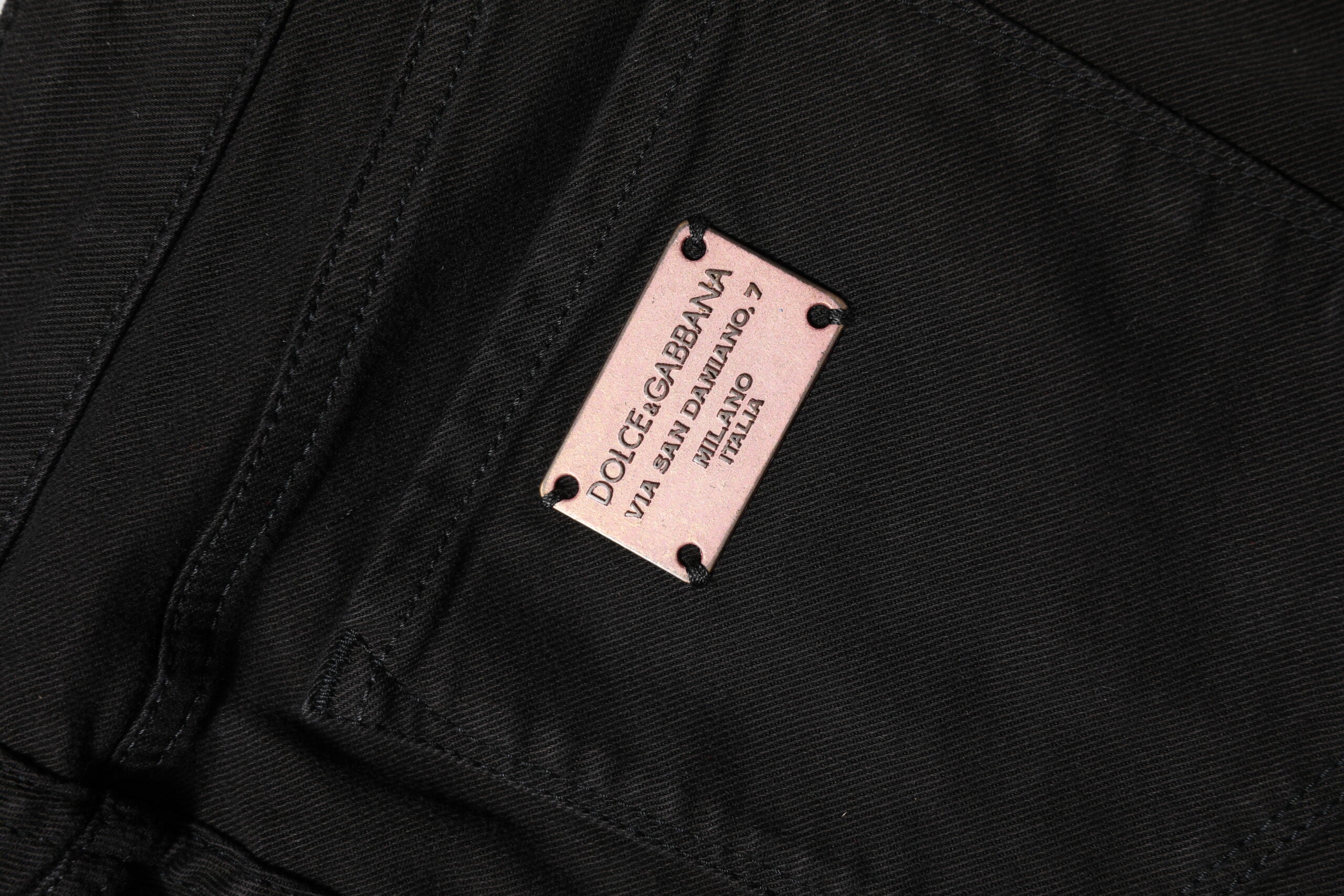 Dolce &amp; Gabbana Sorte Bomulds Skinny Mellemhøj Talje Denim Jeans 