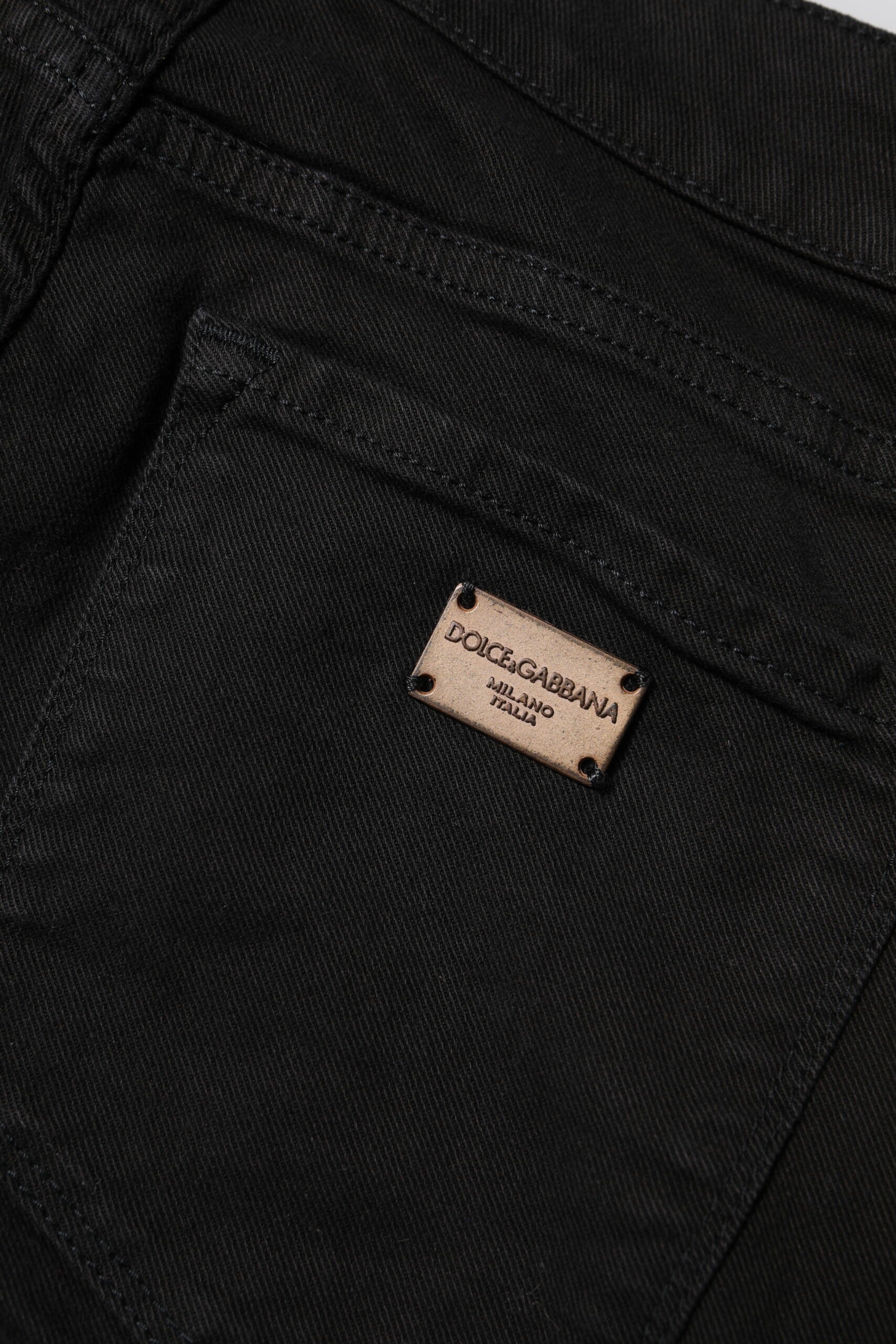 Dolce &amp; Gabbana Sorte Bomulds Skinny Mellemhøj Talje Denim Jeans 