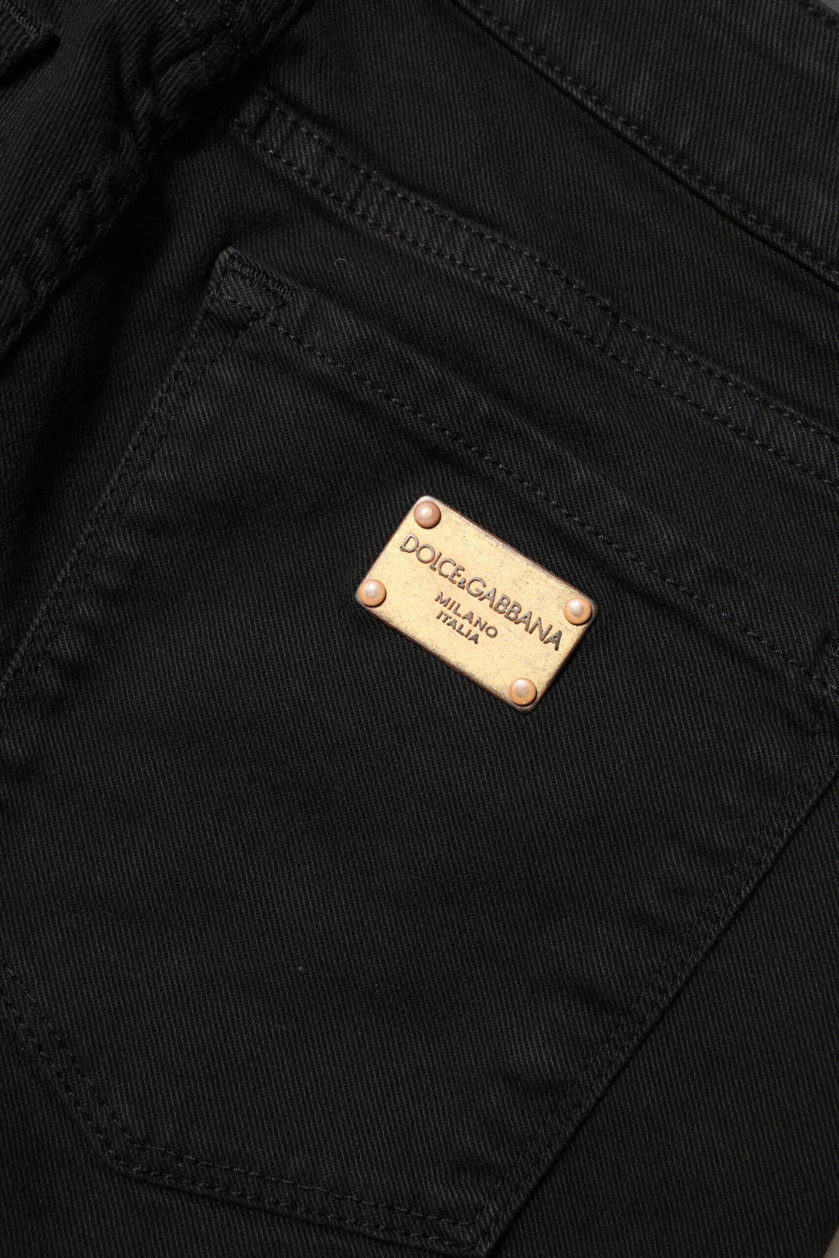 Dolce &amp; Gabbana Sorte Bomulds Skinny Mellemhøj Talje Denim Jeans 