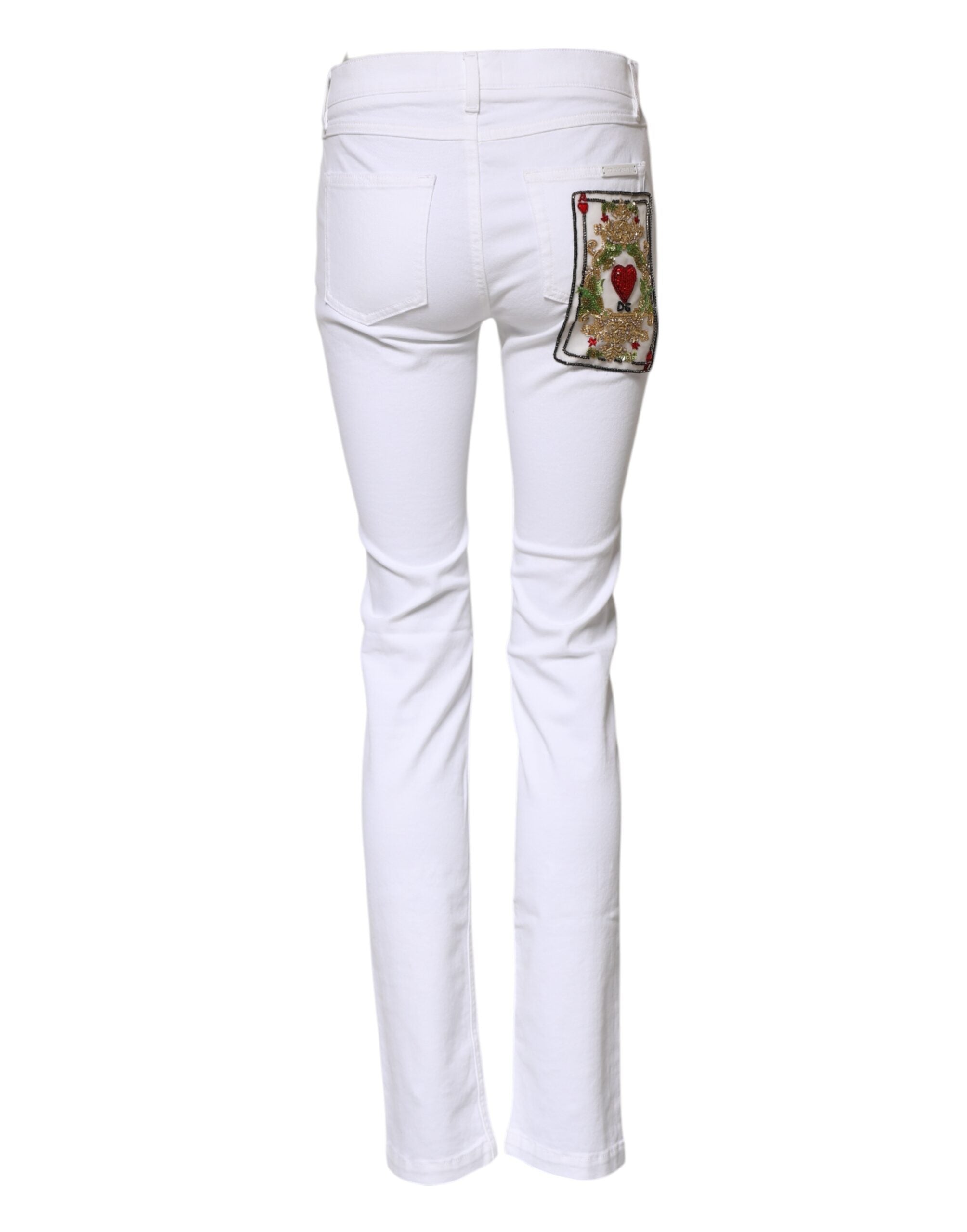 Dolce &amp; Gabbana Hvide GRACE Mellemhøjtaljede Skinny Denim Jeans