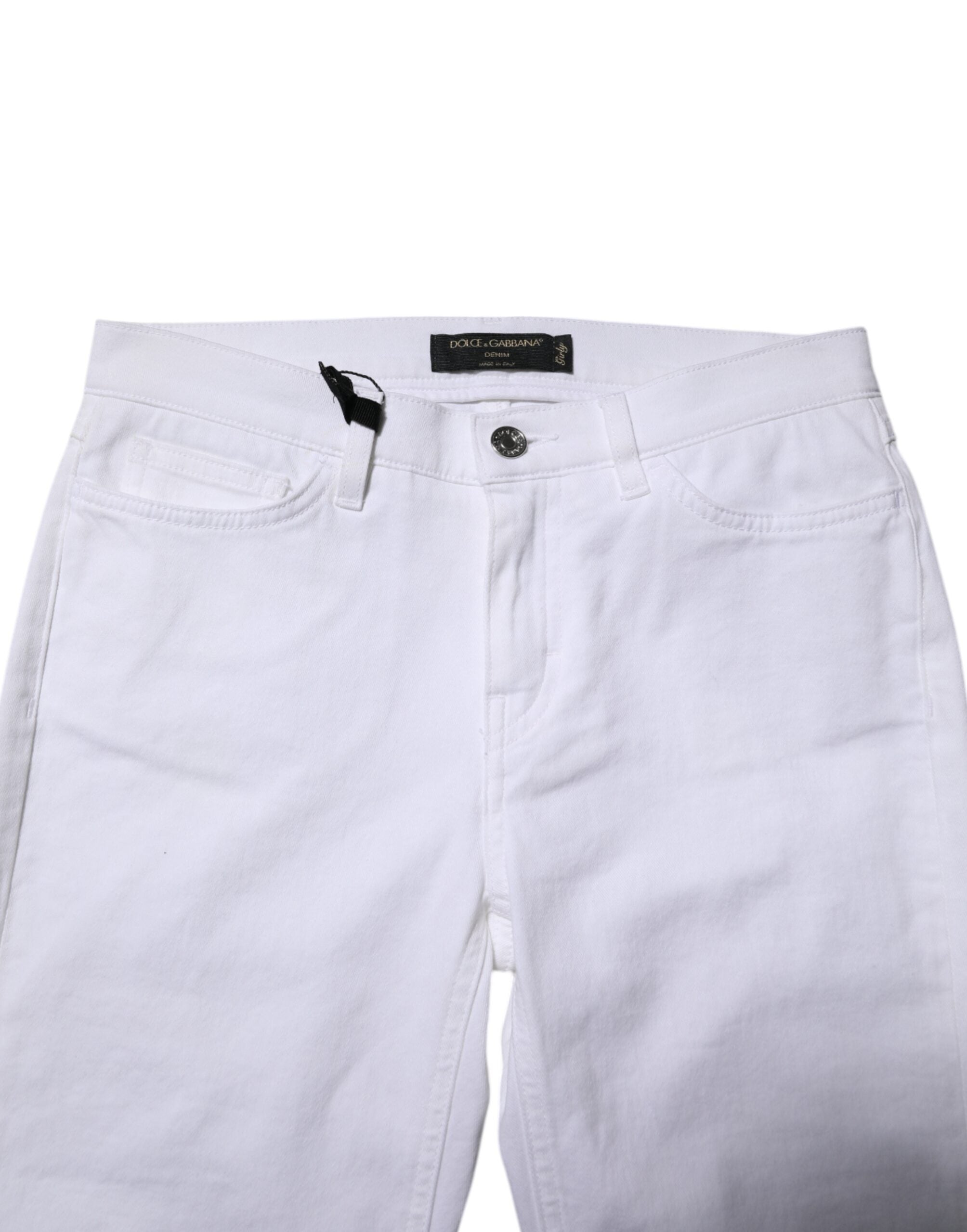 Dolce &amp; Gabbana Hvide GRACE Mellemhøjtaljede Skinny Denim Jeans