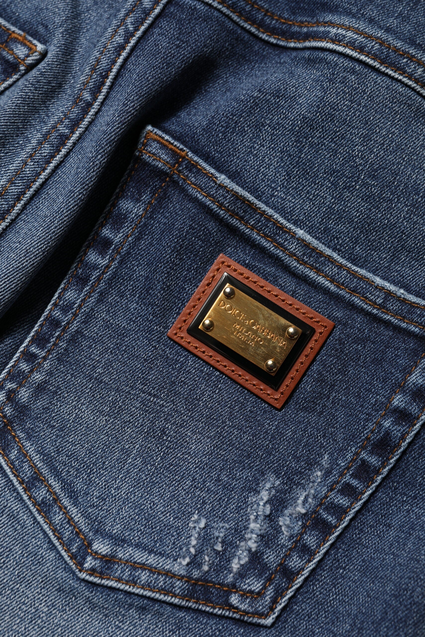 Dolce &amp; Gabbana Blå Strassutsmyckade Denimjeans 