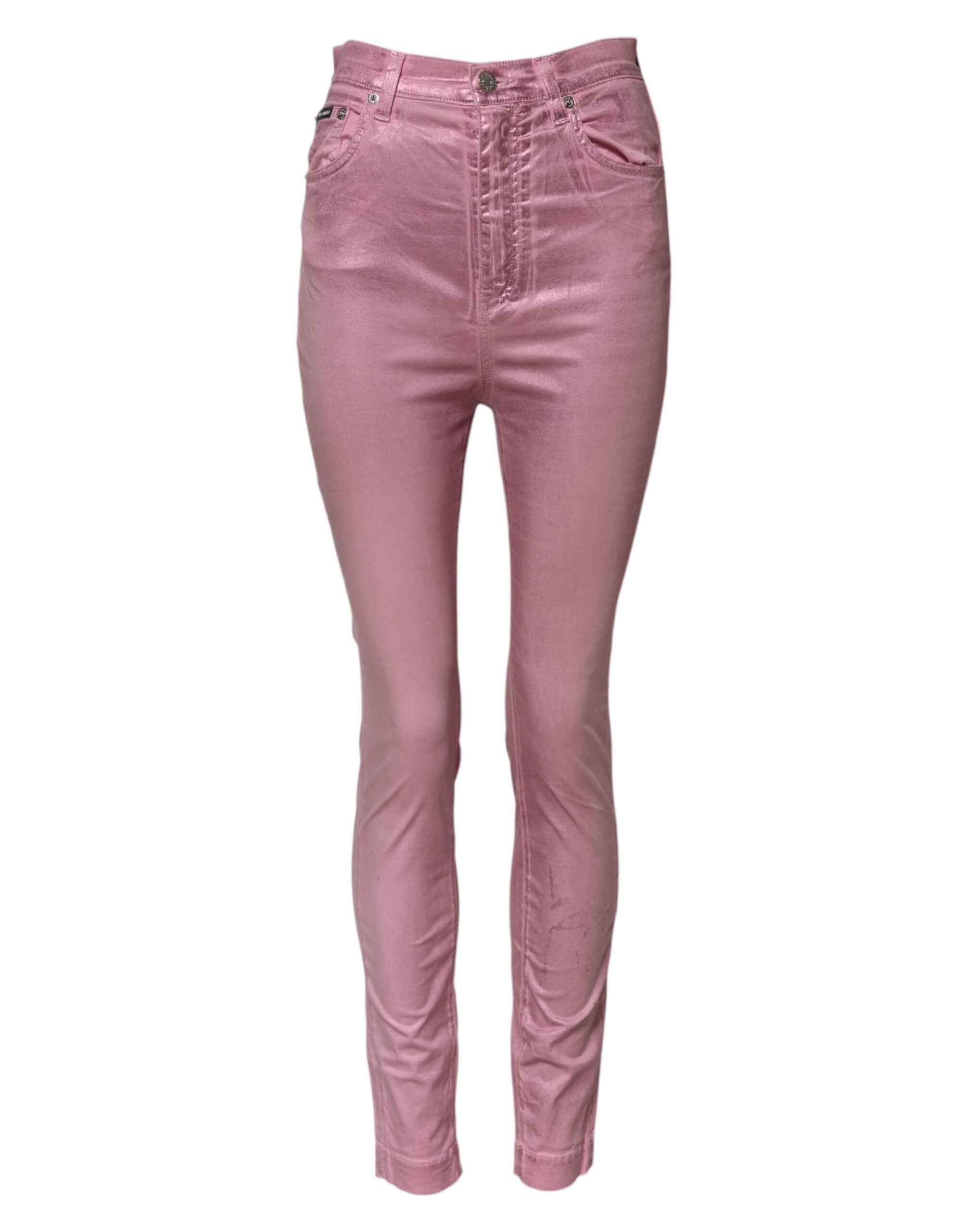 Dolce &amp; Gabbana Lyserøde GRACE Højtaljede Skinny Denim Jeans 