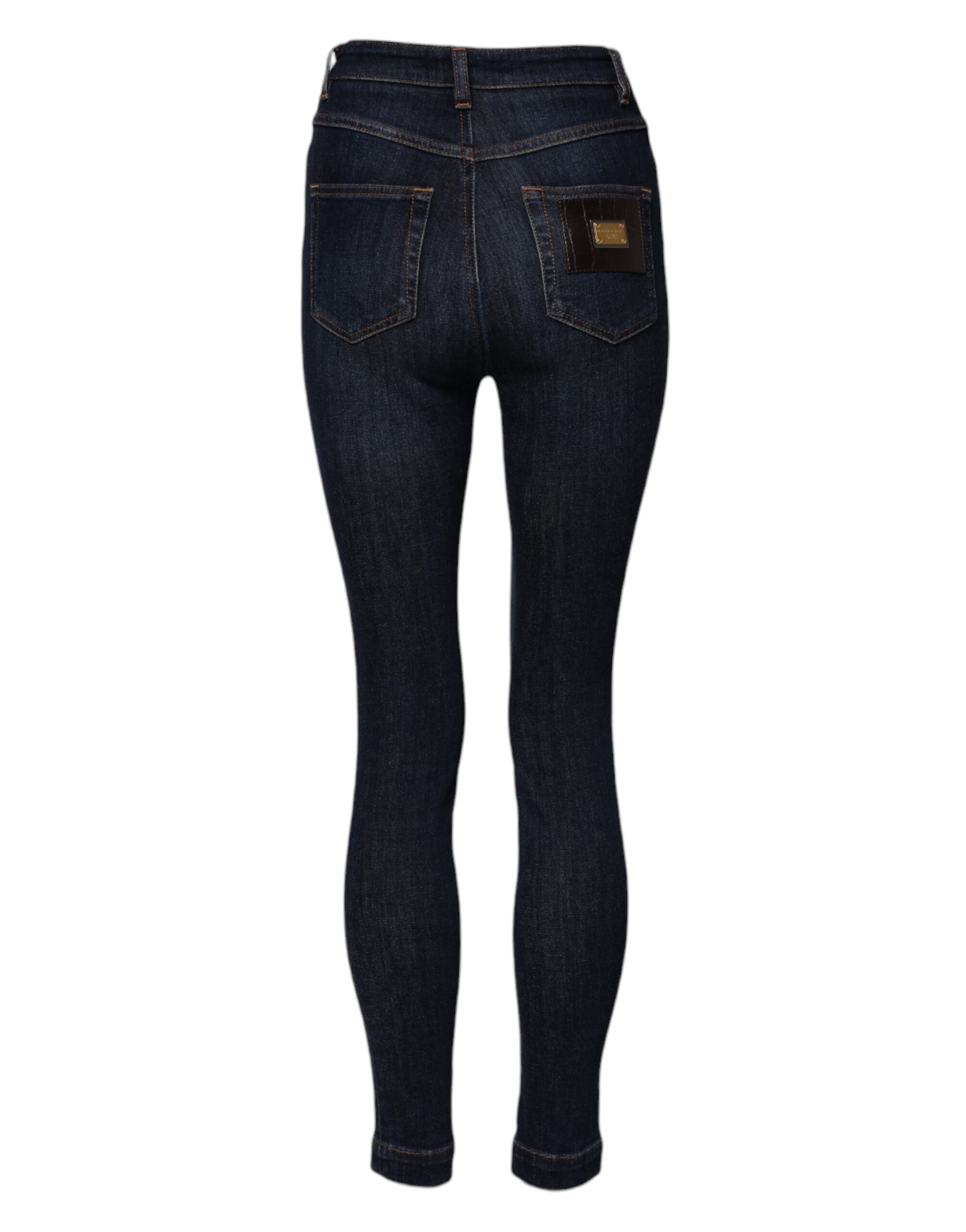 Dolce &amp; Gabbana Blå GRACE Højtaljede Skinny Denim Jeans 