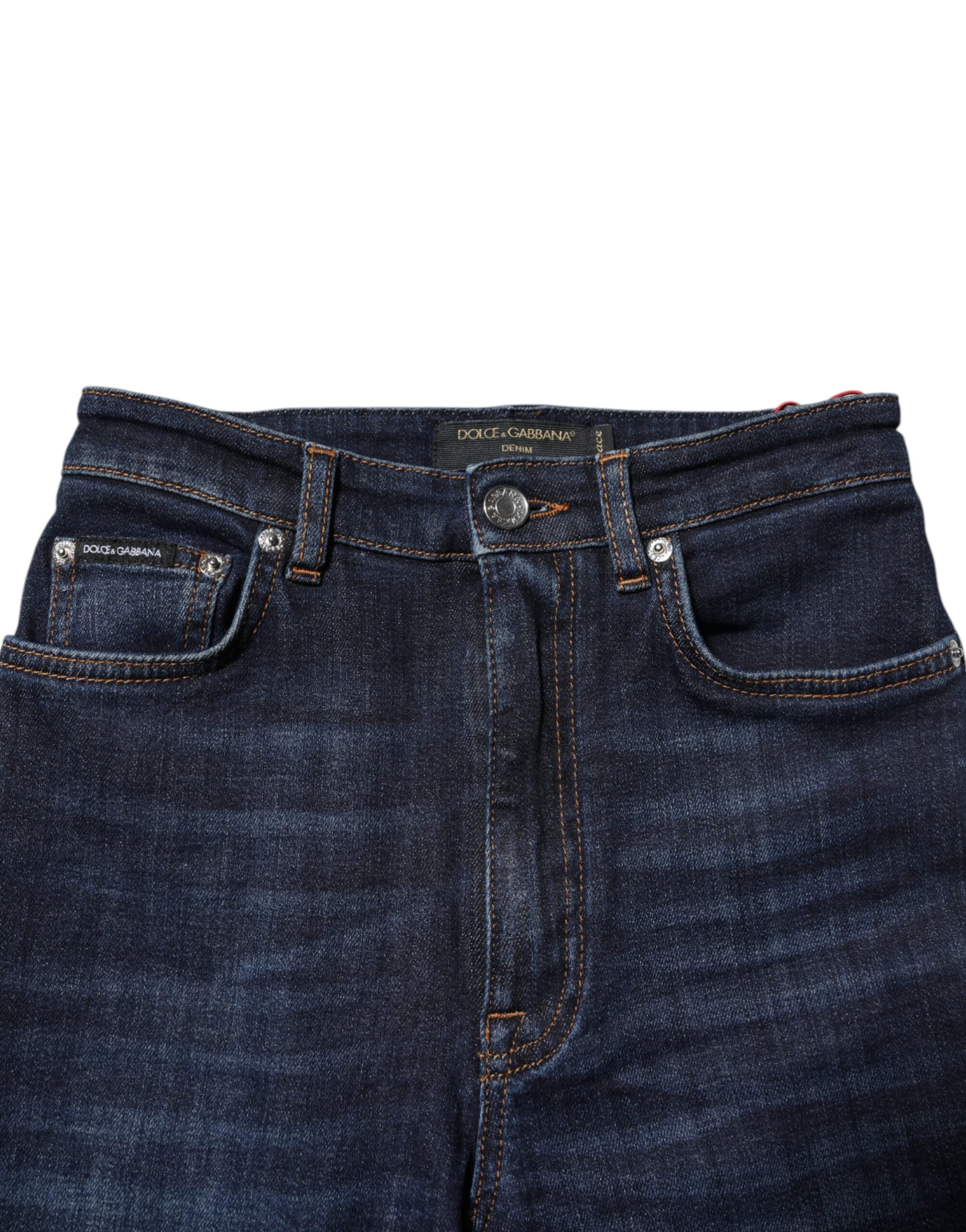 Dolce &amp; Gabbana Blå GRACE Højtaljede Skinny Denim Jeans 