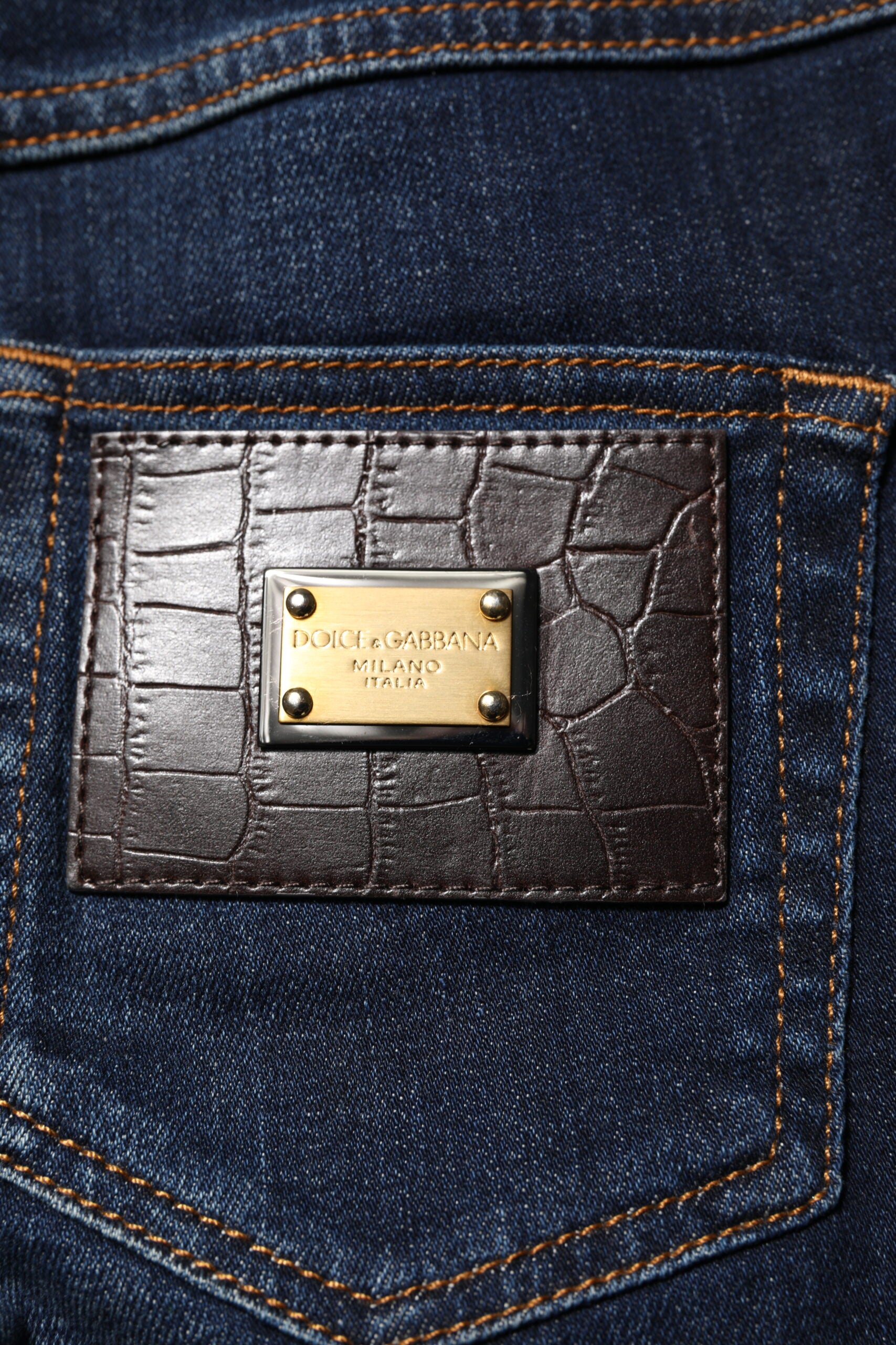Dolce &amp; Gabbana Blå GRACE Højtaljede Skinny Denim Jeans 