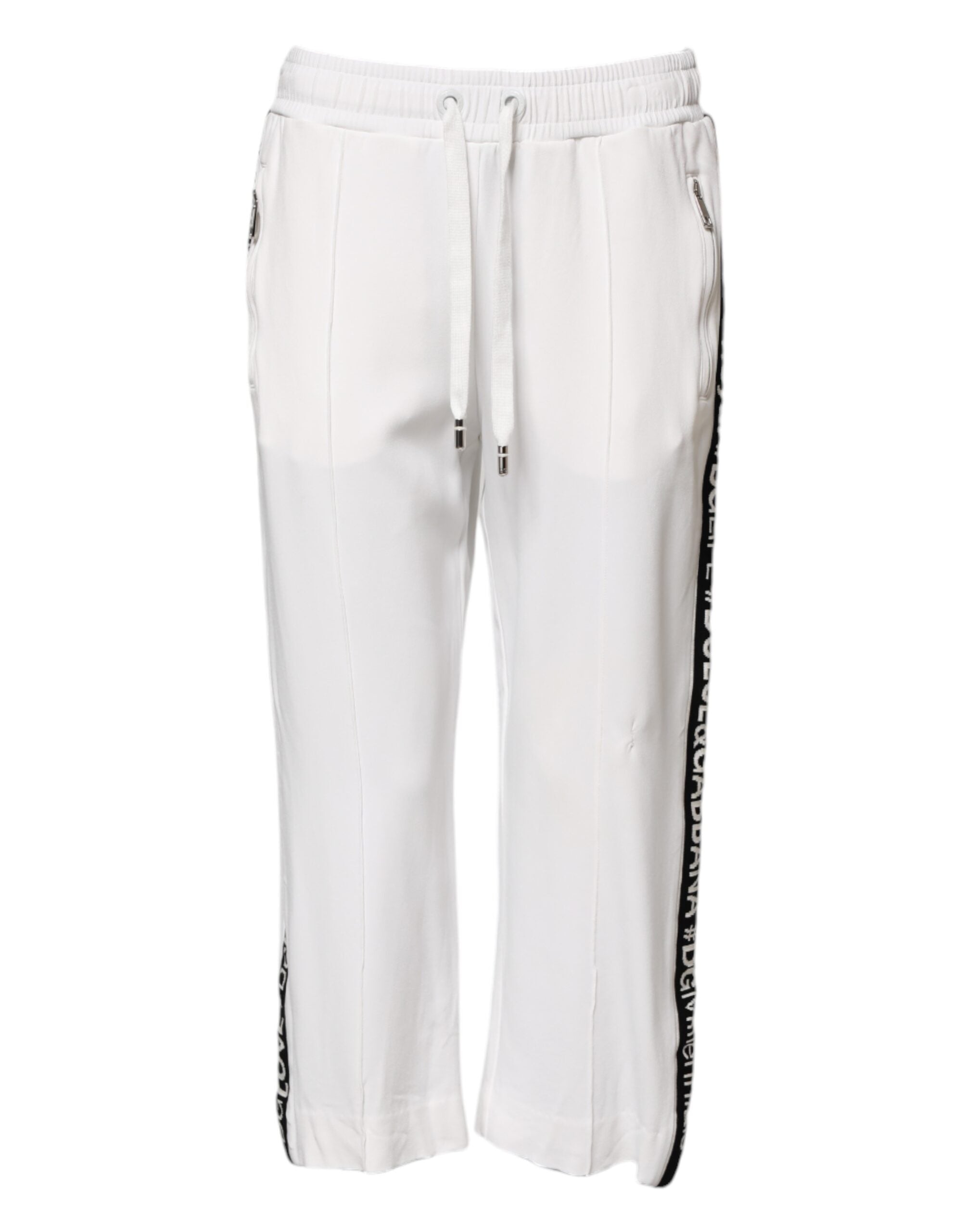 Dolce &amp; Gabbana Hvide Viskose Jogger Sweatpants Bukser 