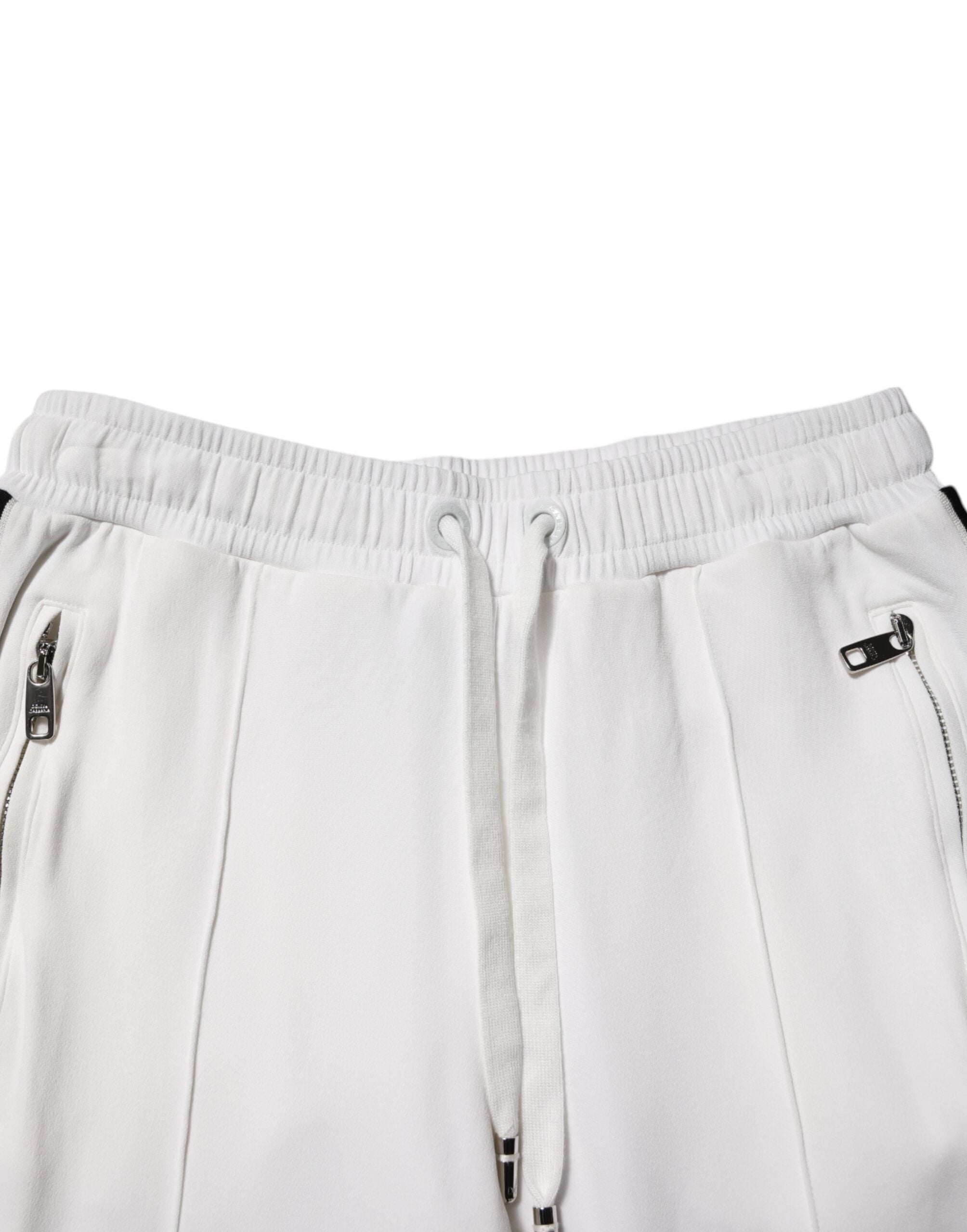 Dolce &amp; Gabbana Hvide Viskose Jogger Sweatpants Bukser 