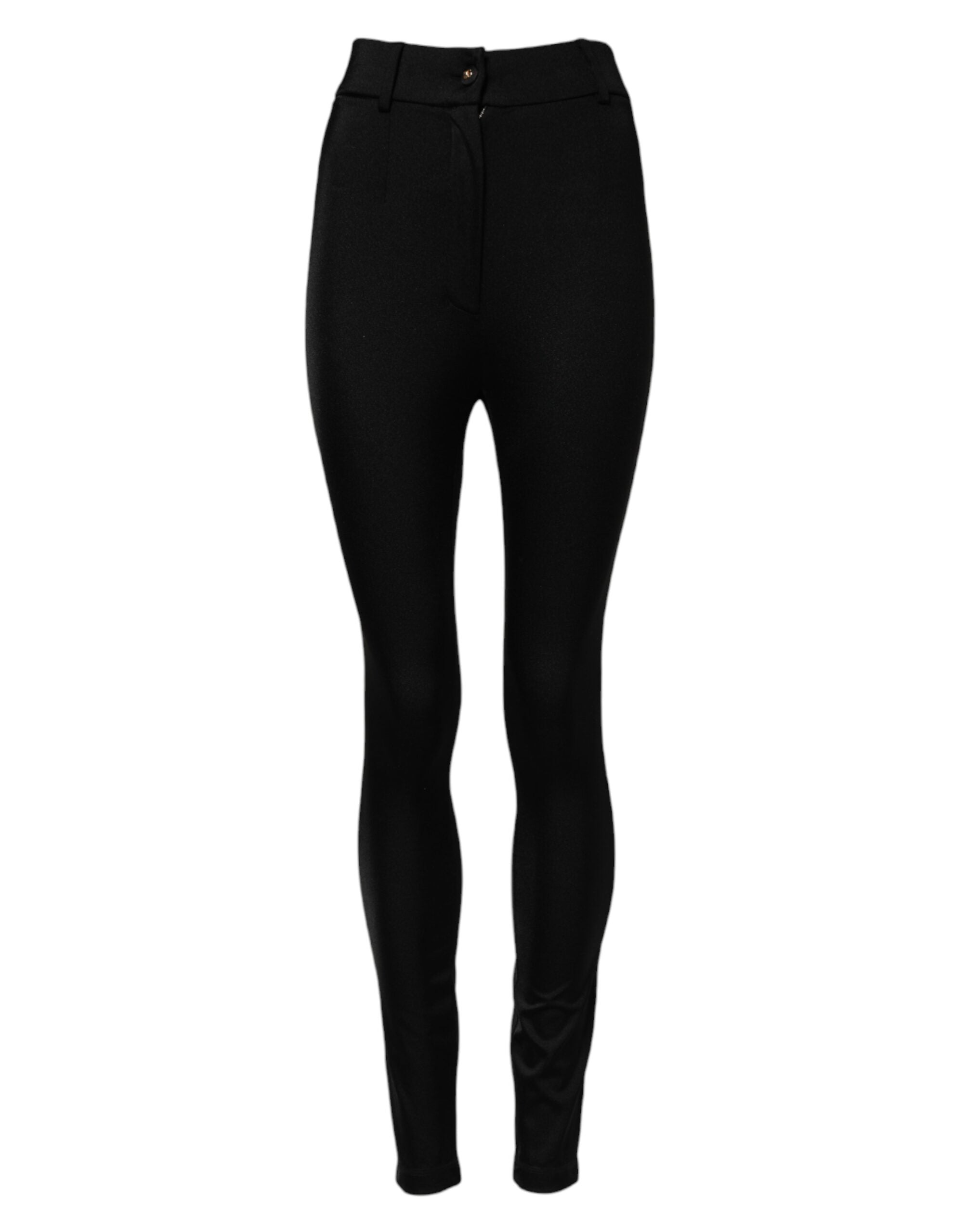 Dolce &amp; Gabbana Sorte Højtaljede Skinny Leggings Bukser 