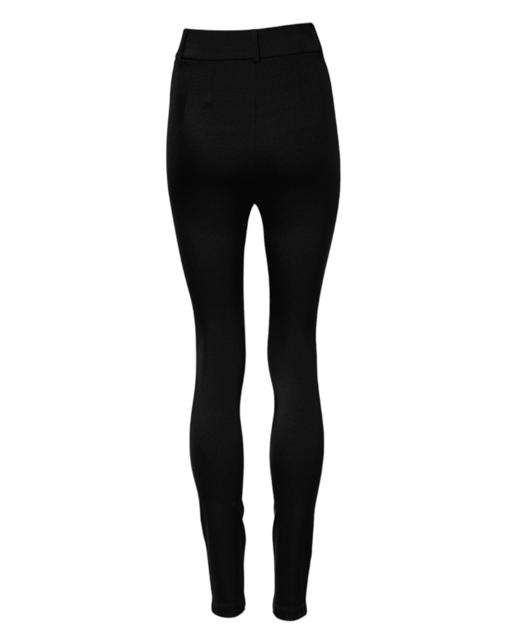 Dolce &amp; Gabbana Sorte Højtaljede Skinny Leggings Bukser 