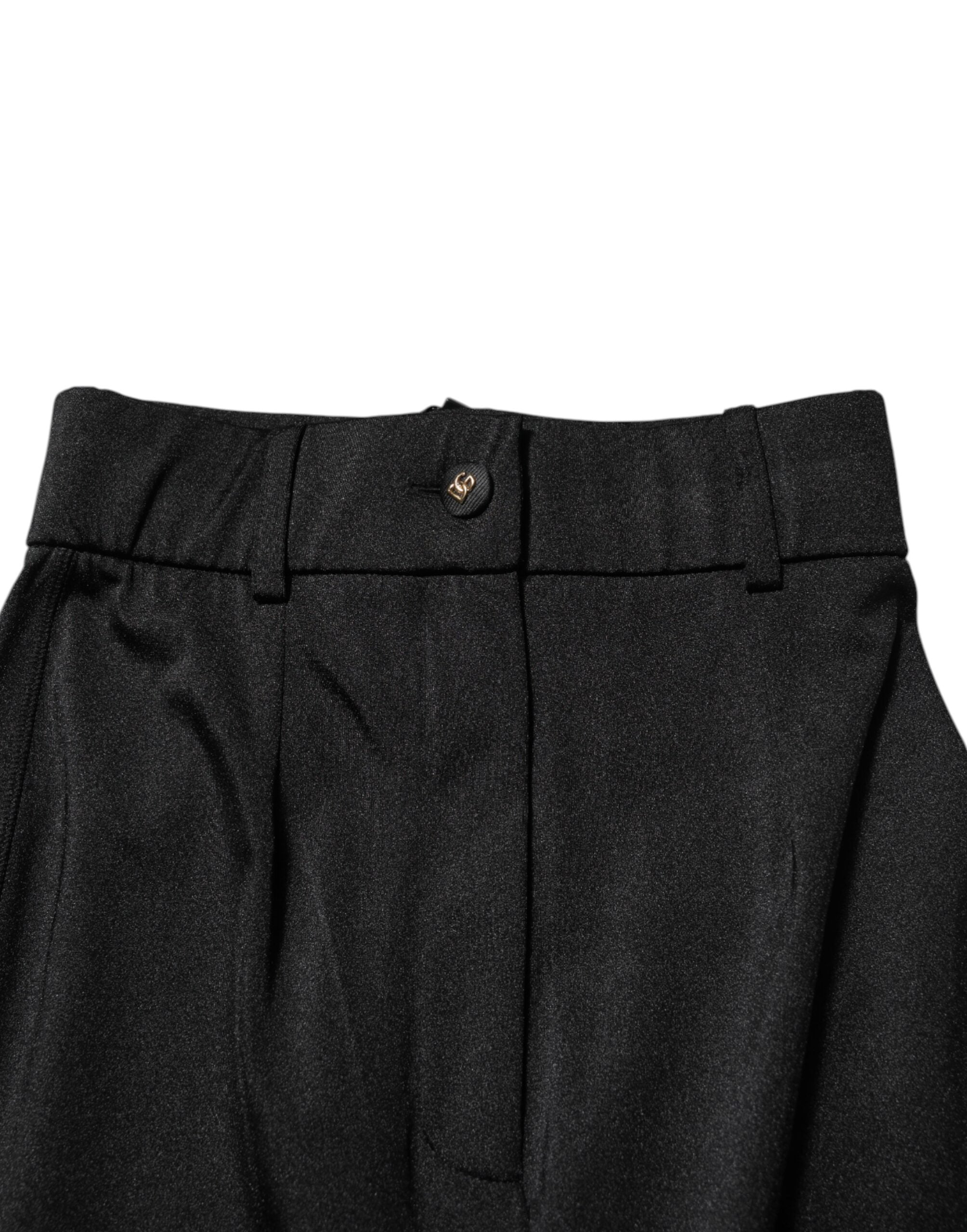 Dolce &amp; Gabbana Sorte Højtaljede Skinny Leggings Bukser 