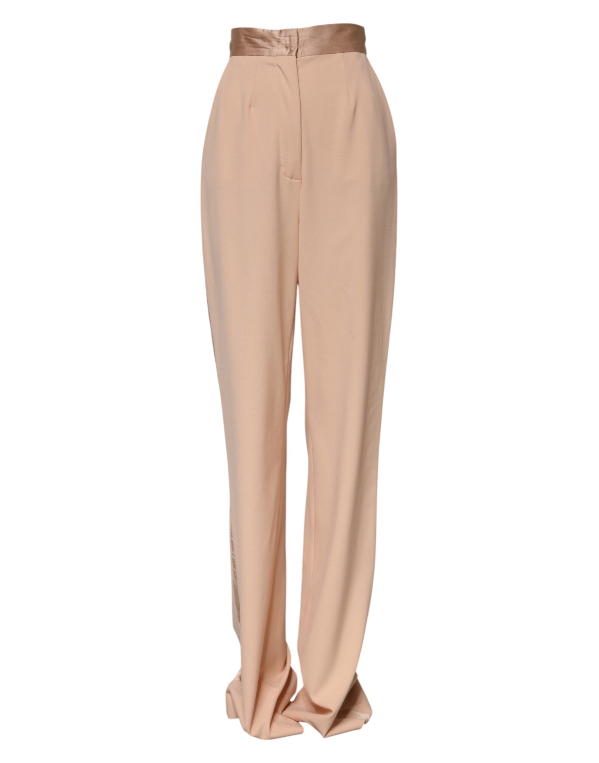 Dolce &amp; Gabbana Beige Polyester Mellemhøj Talje Konisk Bukser 