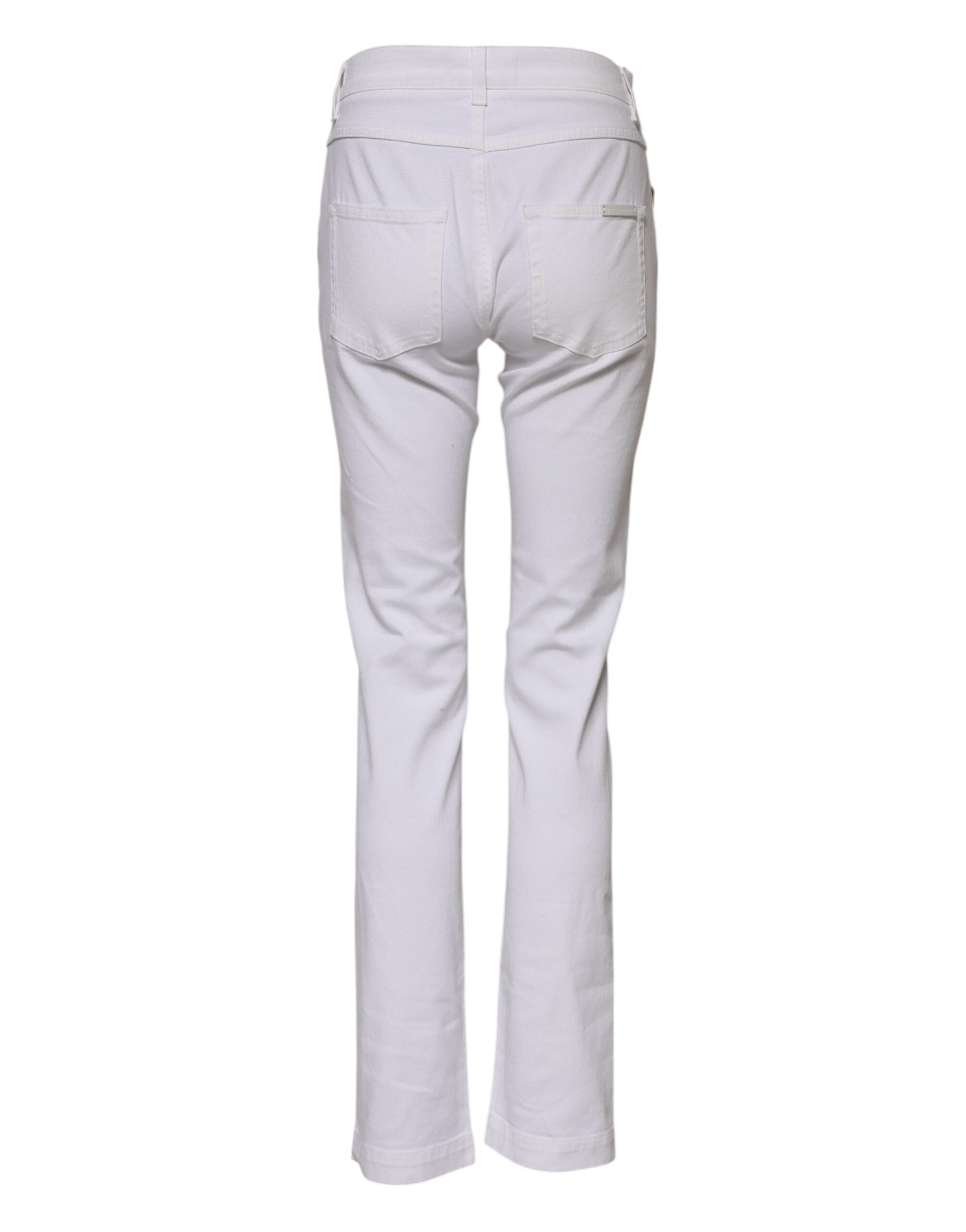 Dolce &amp; Gabbana Vita Blommiga Broderier Flickjeans Denim 