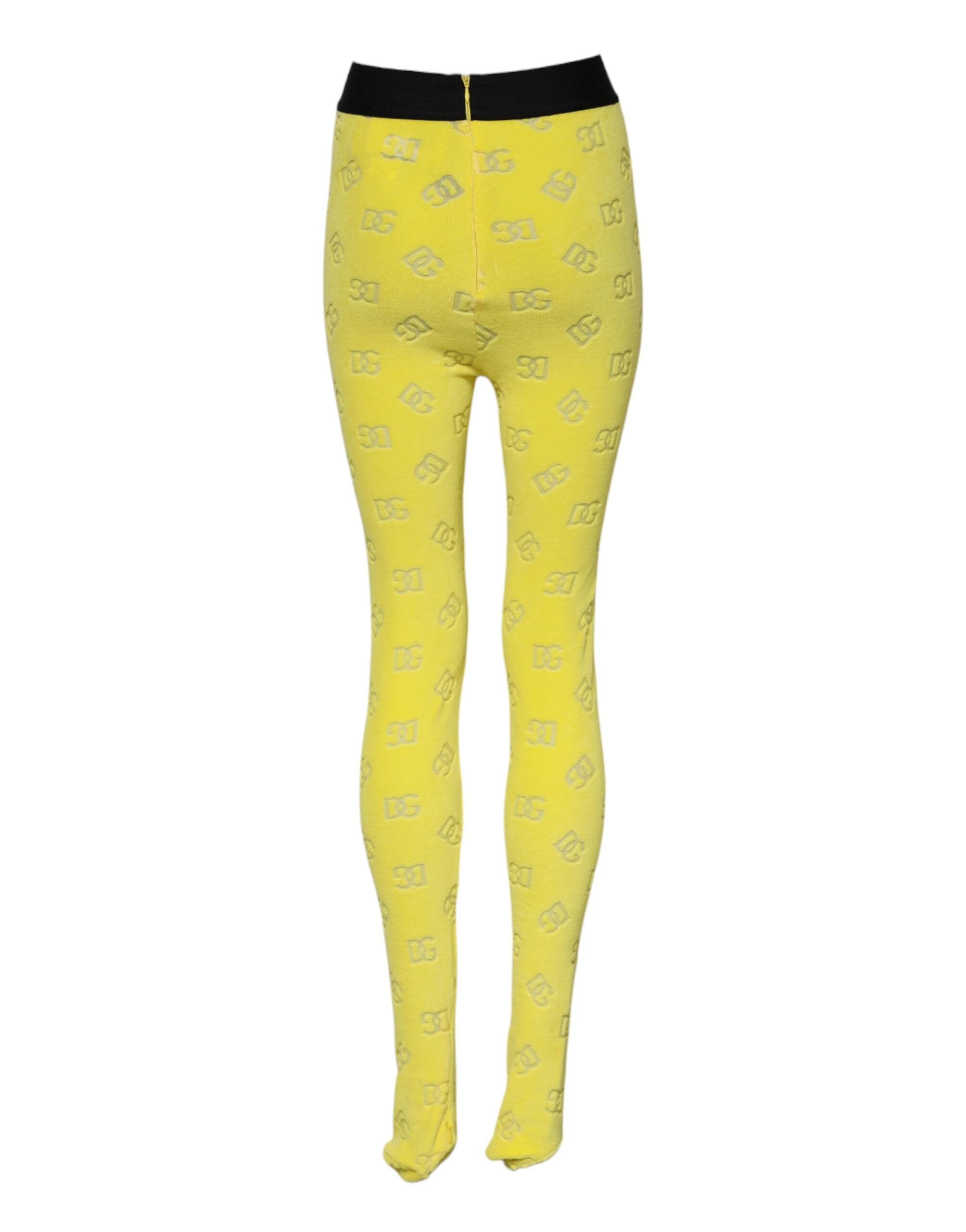 Dolce &amp; Gabbana Gule Logo Slim Fit Leggings Bukser 