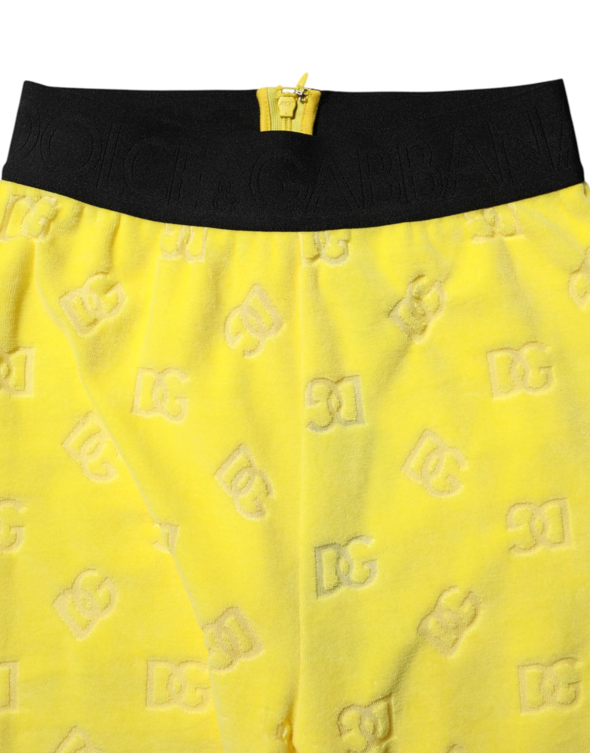 Dolce &amp; Gabbana Gule Logo Slim Fit Leggings Bukser 
