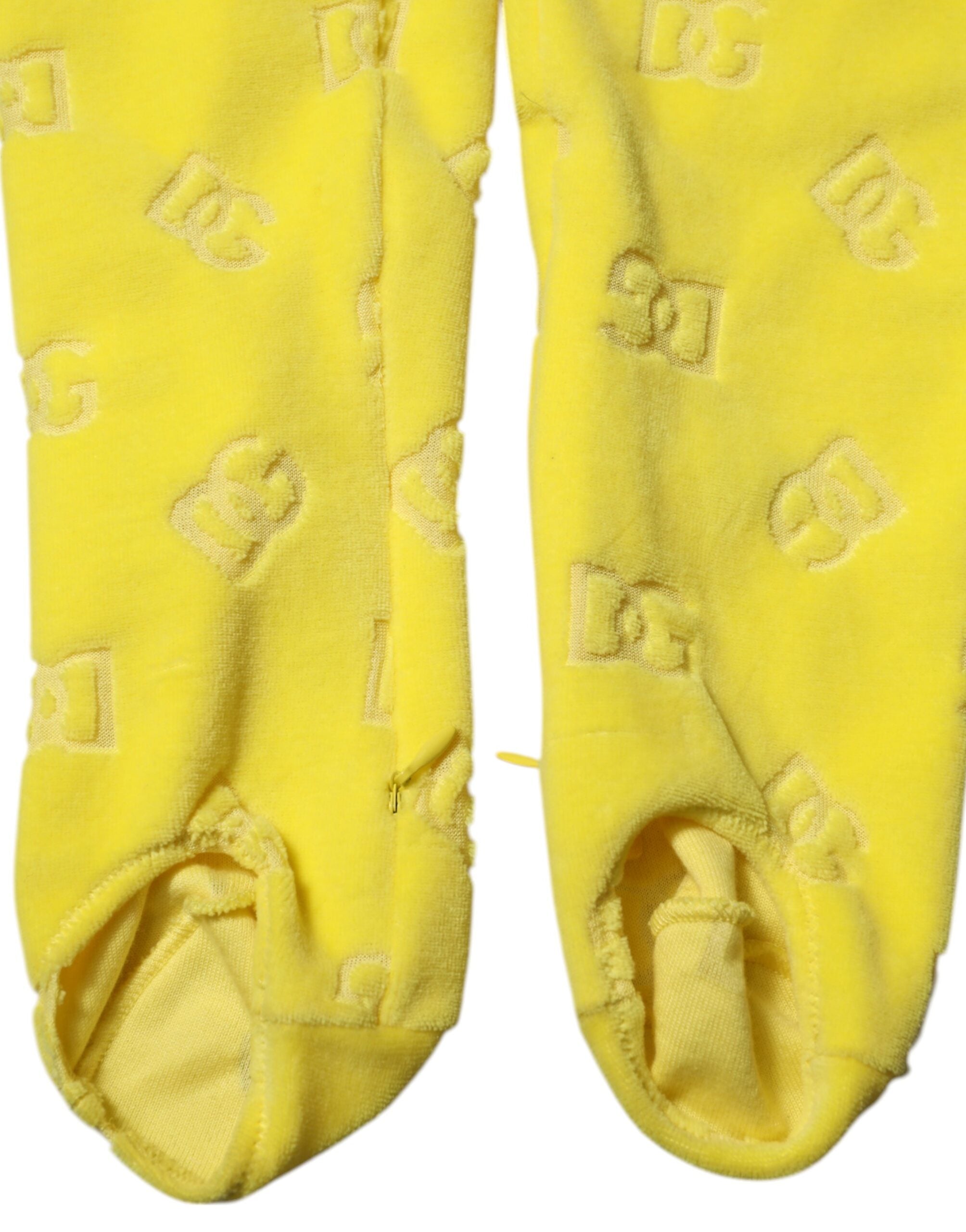 Dolce &amp; Gabbana Gule Logo Slim Fit Leggings Bukser 