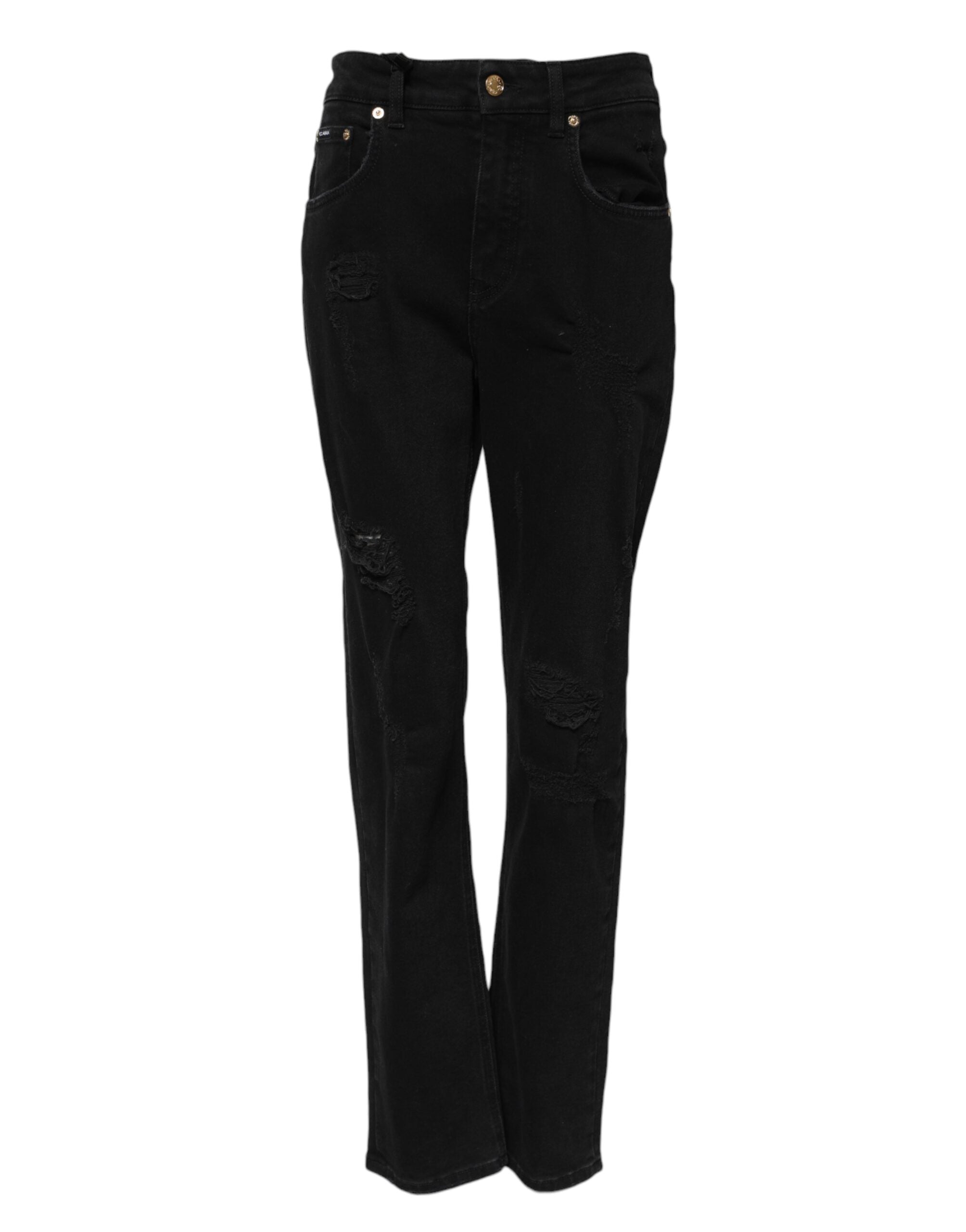Dolce &amp; Gabbana Sorte Boyfriend Bomuld Flared Denim Jeans 