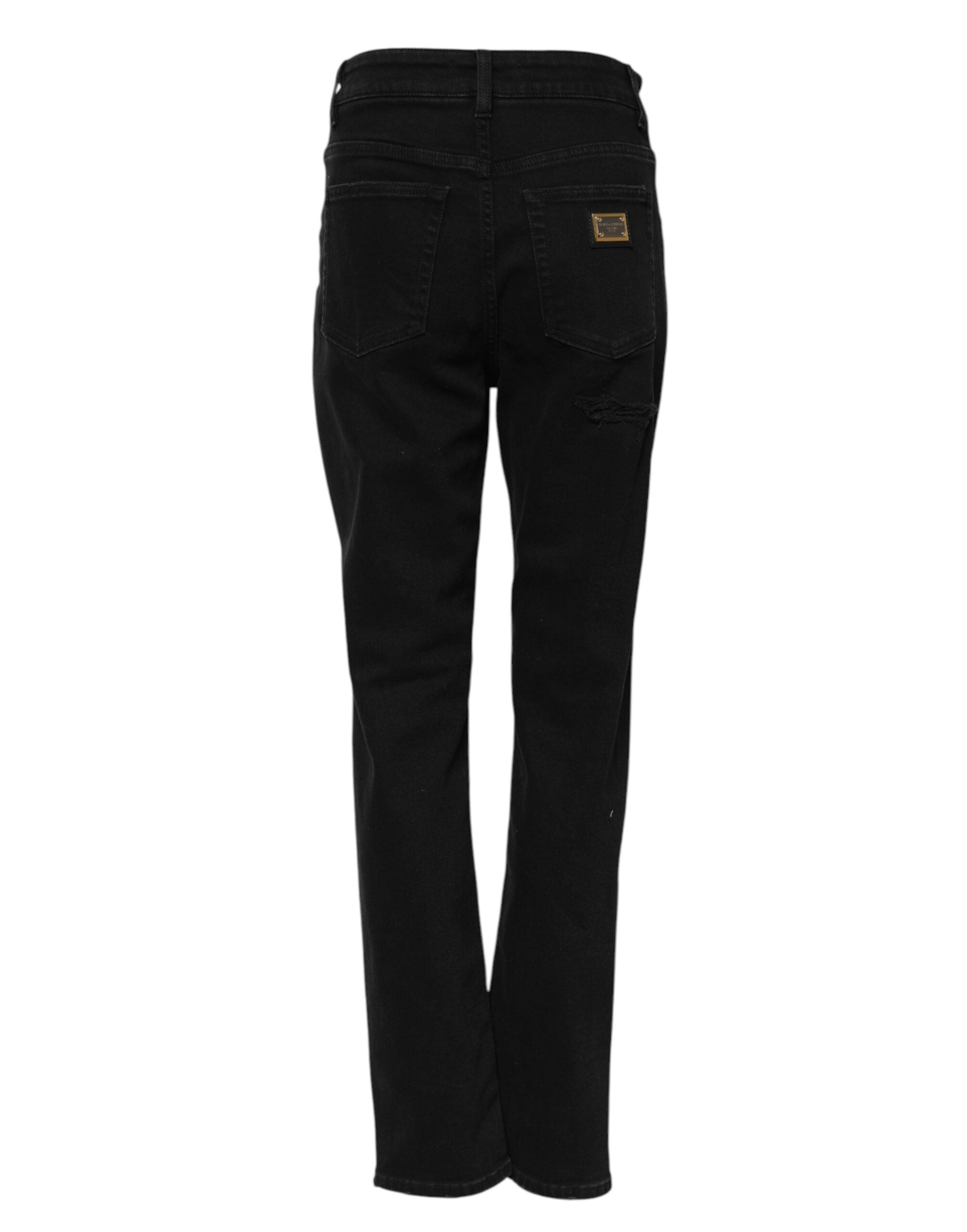 Dolce &amp; Gabbana Sorte Boyfriend Bomuld Flared Denim Jeans 