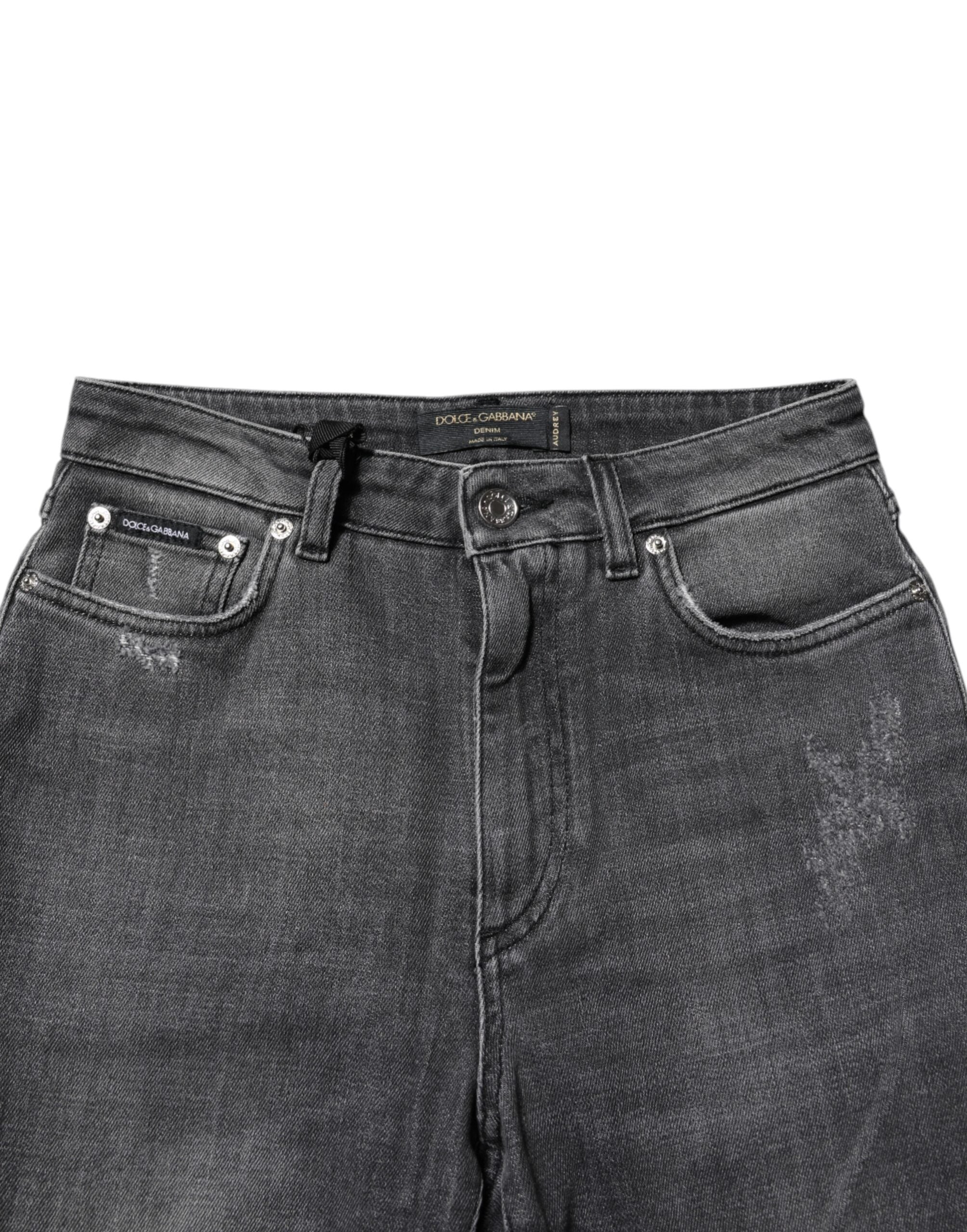Dolce &amp; Gabbana Mørkegrå AUDREY Bomulds Skinny Denim Jeans 