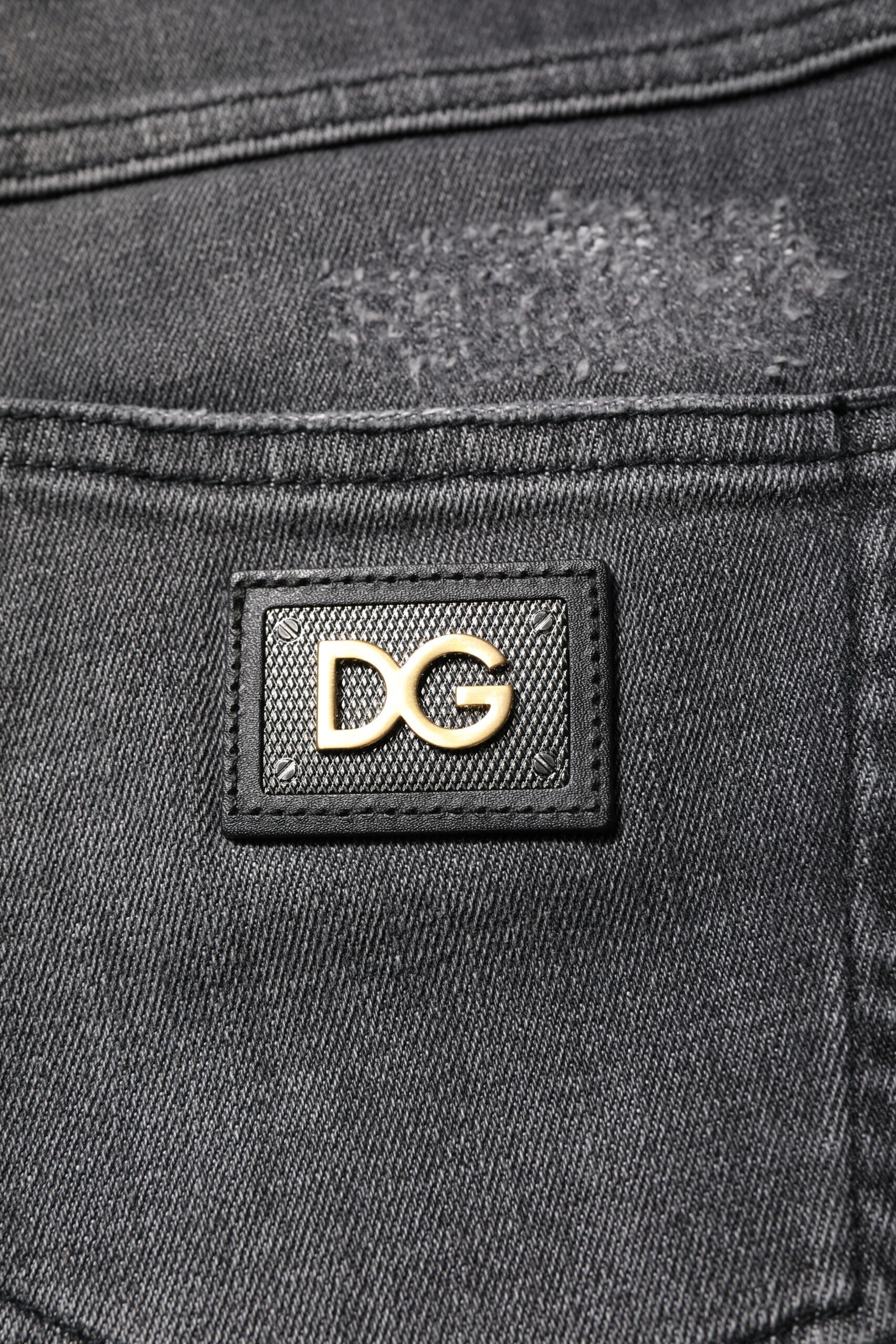 Dolce &amp; Gabbana Mørkegrå AUDREY Bomulds Skinny Denim Jeans 