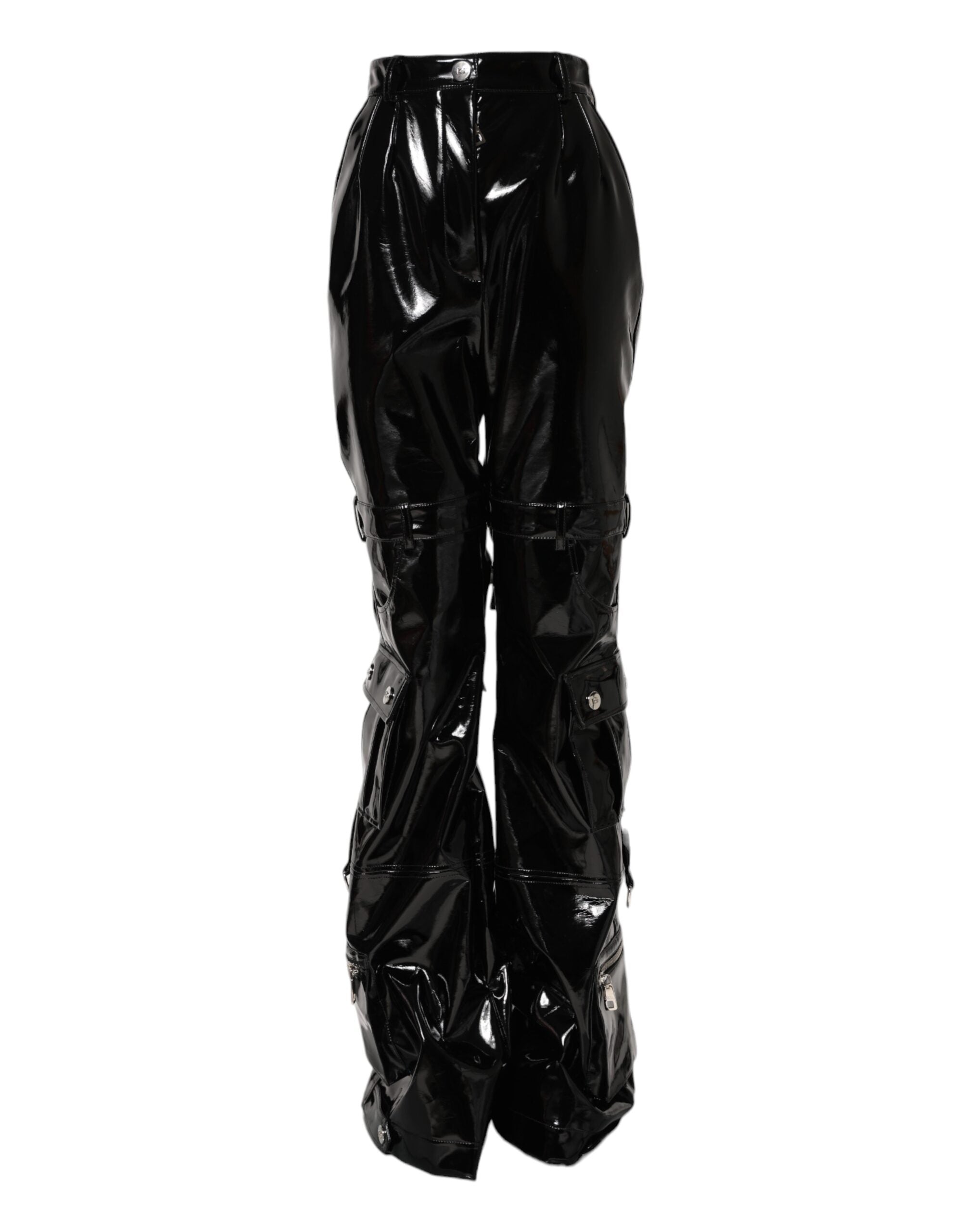 Dolce &amp; Gabbana Sorte Højtaljede Cargo Bootcut Bukser 
