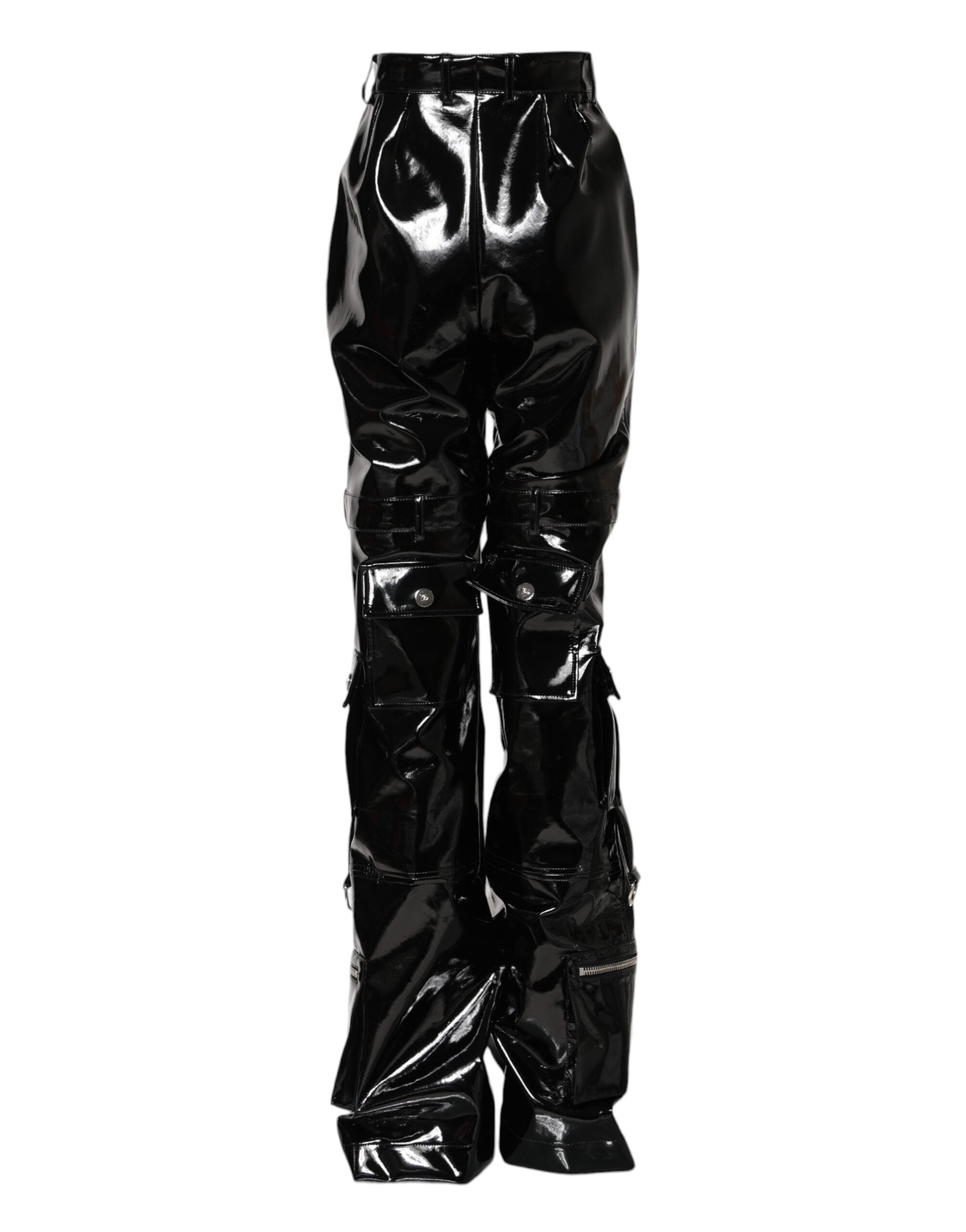 Dolce &amp; Gabbana Sorte Højtaljede Cargo Bootcut Bukser 