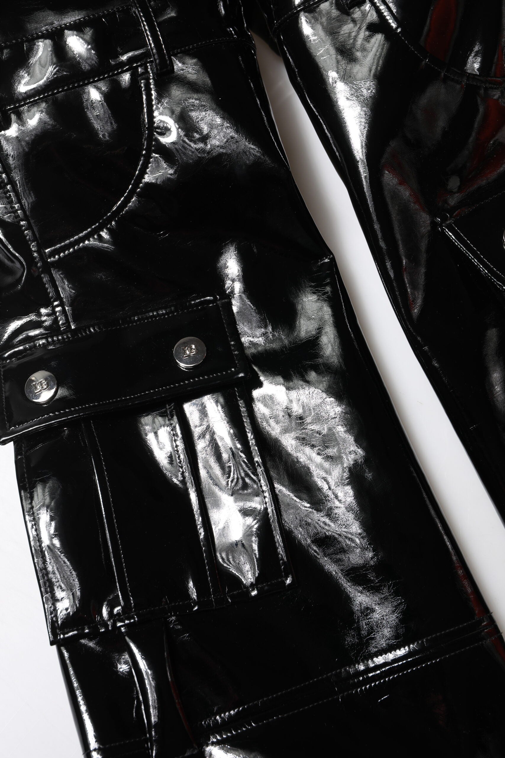 Dolce &amp; Gabbana Sorte Højtaljede Cargo Bootcut Bukser 