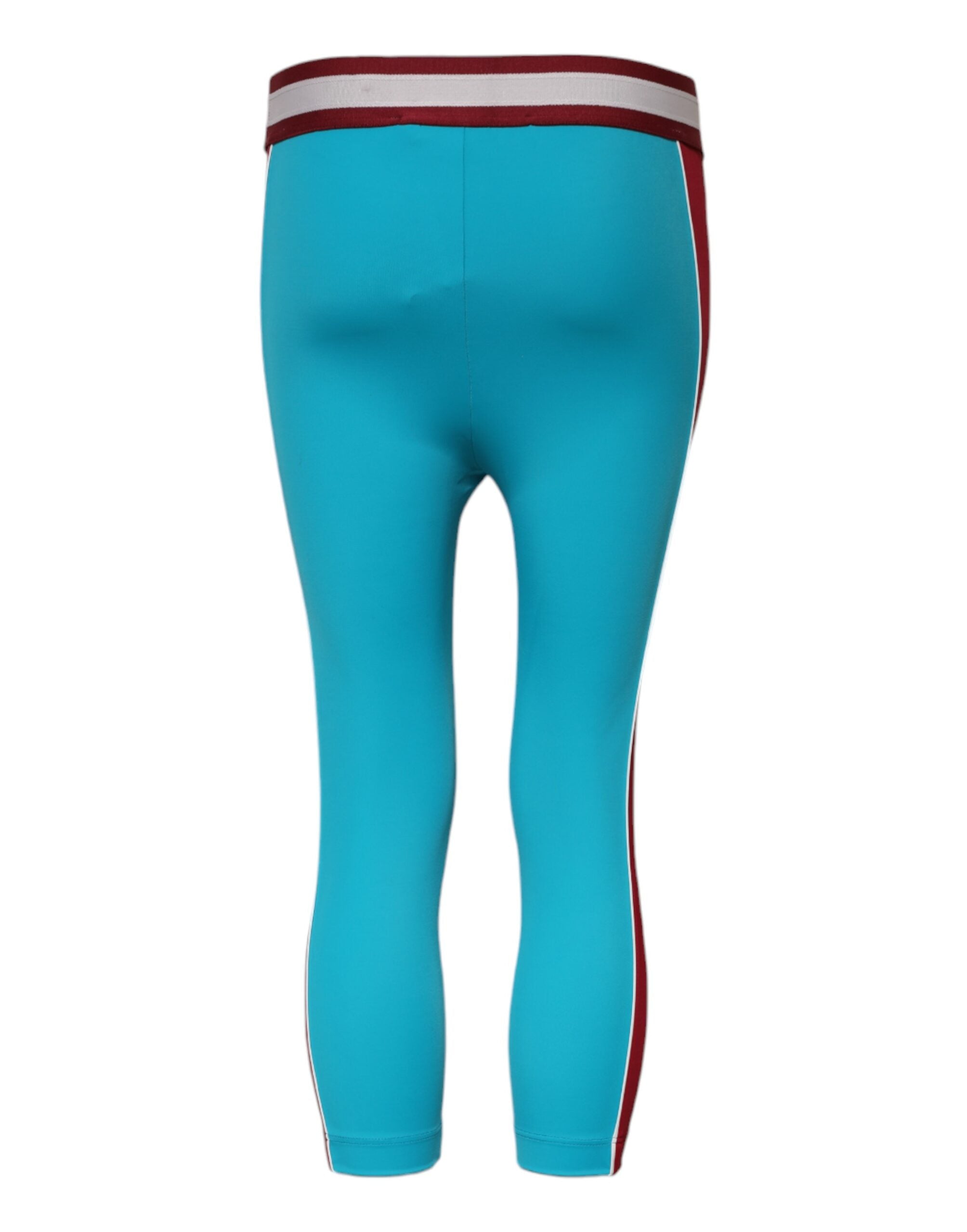 Dolce &amp; Gabbana Blå Nylon Slim Fit Cropped Leggings Byxor 