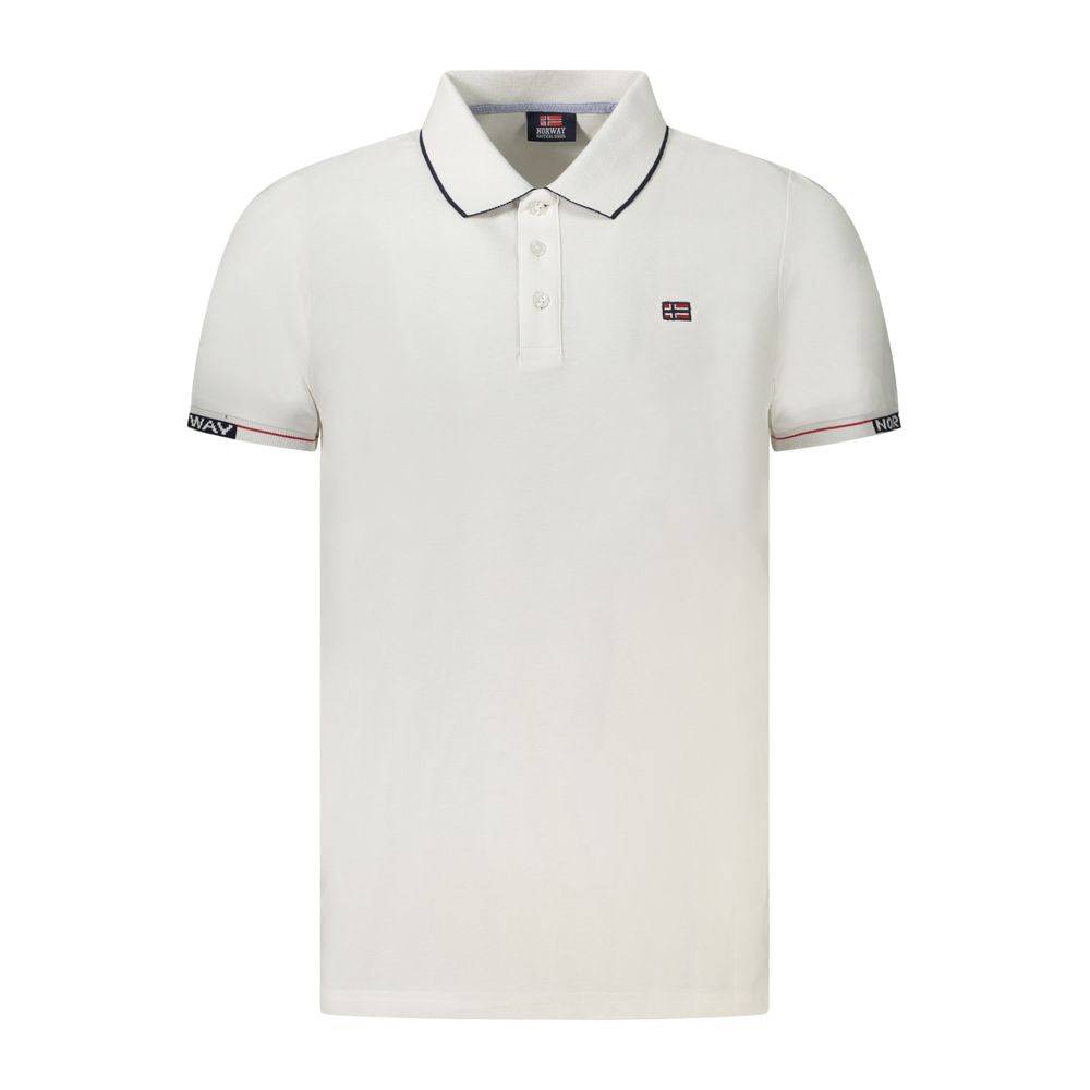 Norway 1963 White Cotton Men Polo Shirt