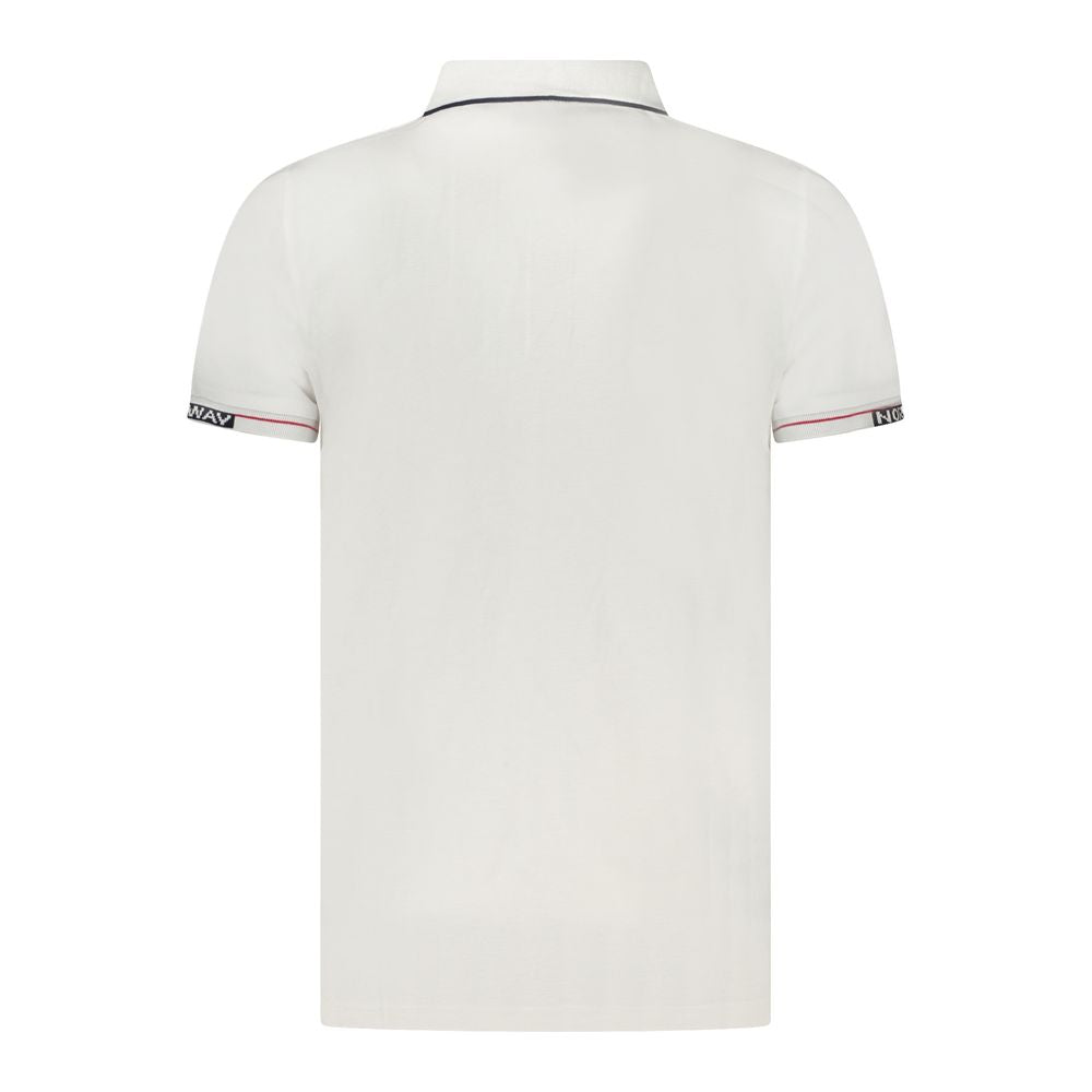 Norway 1963 White Cotton Men Polo Shirt