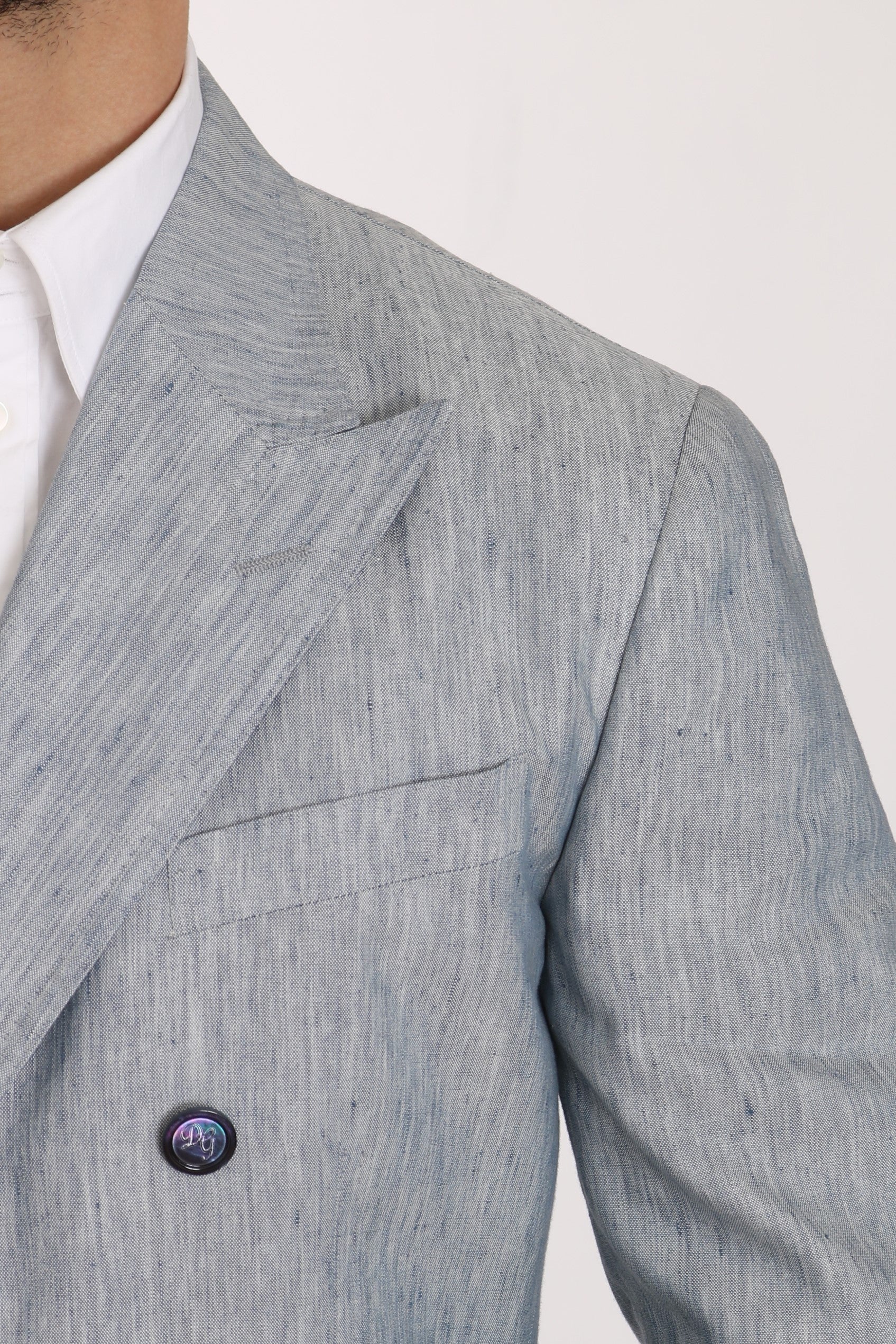 Dolce &amp; Gabbana Blå Hør NAPOLI Jakke Frakke Blazer