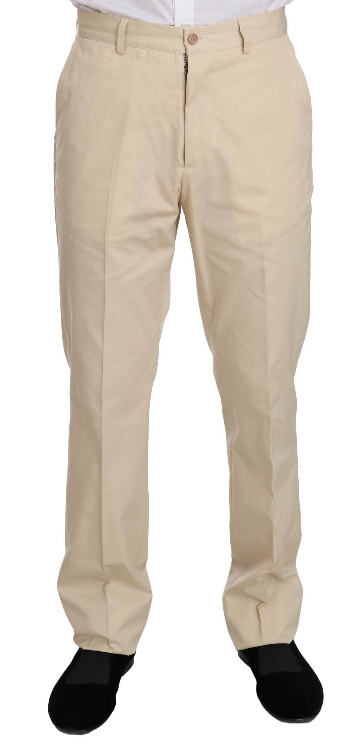 Romeo Gigli Two Piece 3 Button Beige Cotton Solid Suit - Hilstor