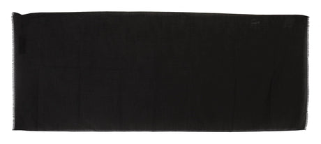 Dolce & Gabbana Dark Gray Virgin Wool Striped Pattern Wrap Scarf - Hilstor