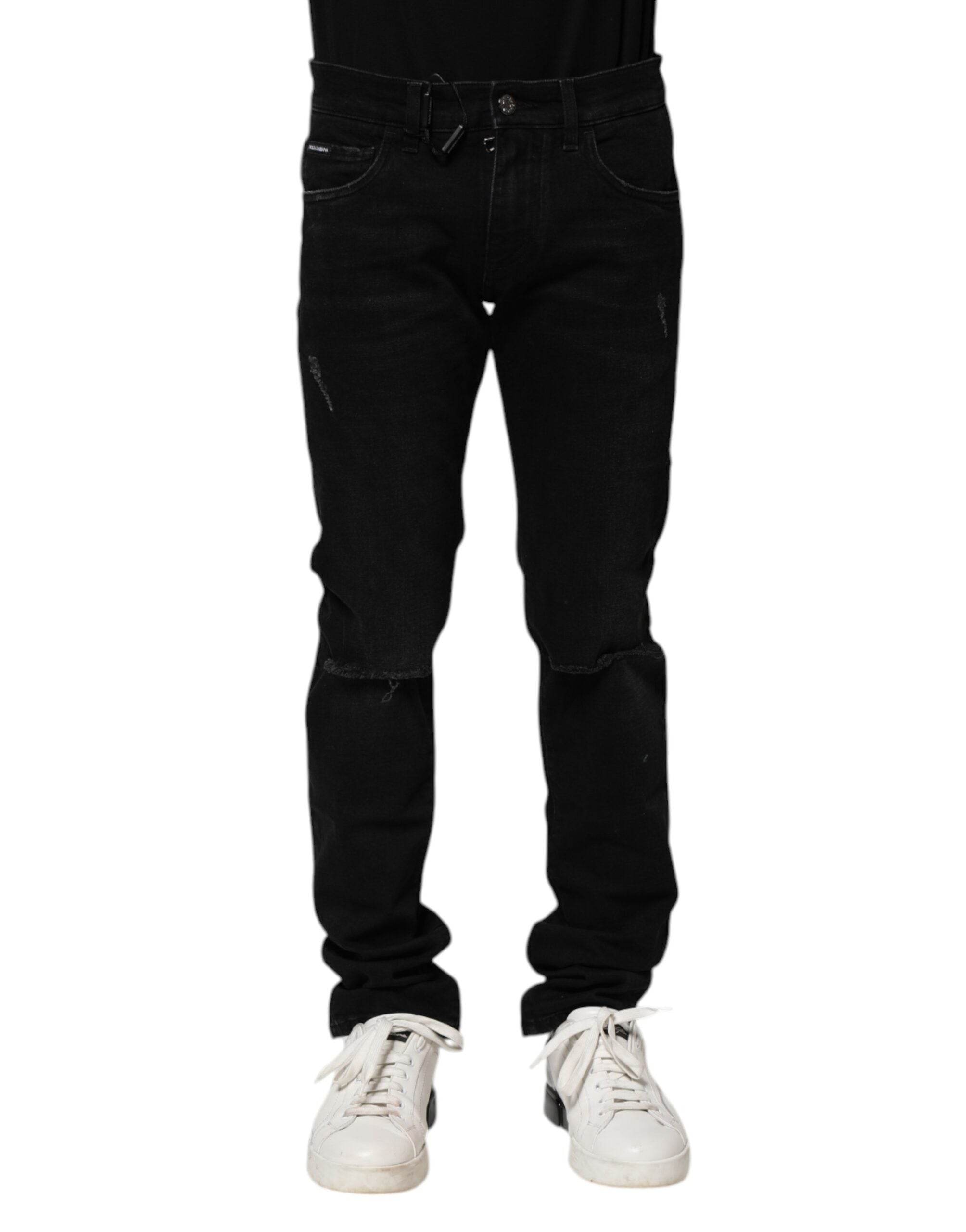 Dolce & Gabbana Black Cotton Skinny Denim Jeans - Hilstor