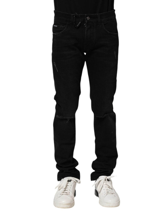 Dolce & Gabbana Black Cotton Skinny Denim Jeans - Hilstor