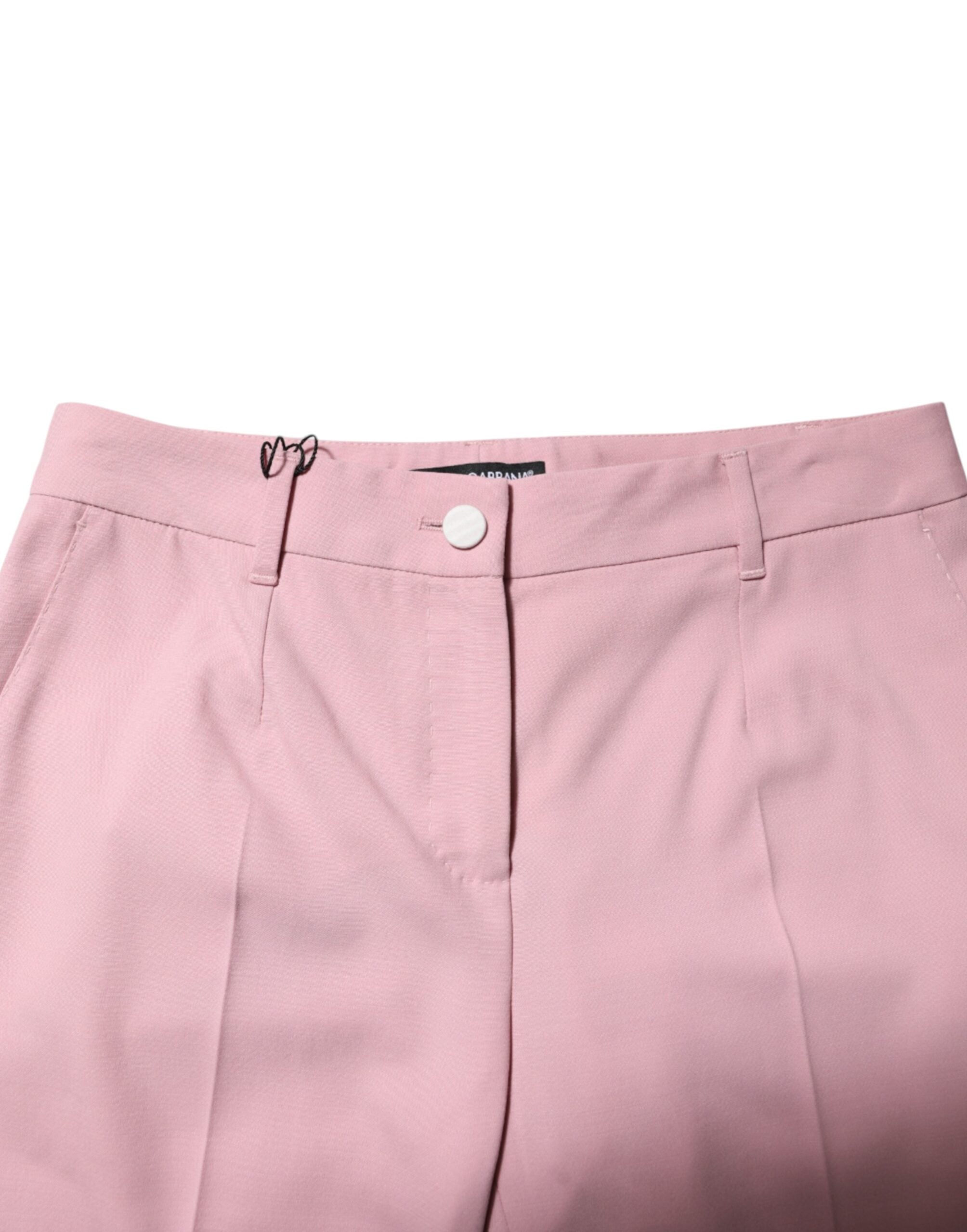 Dolce &amp; Gabbana pink uld bukser med mellemtalje