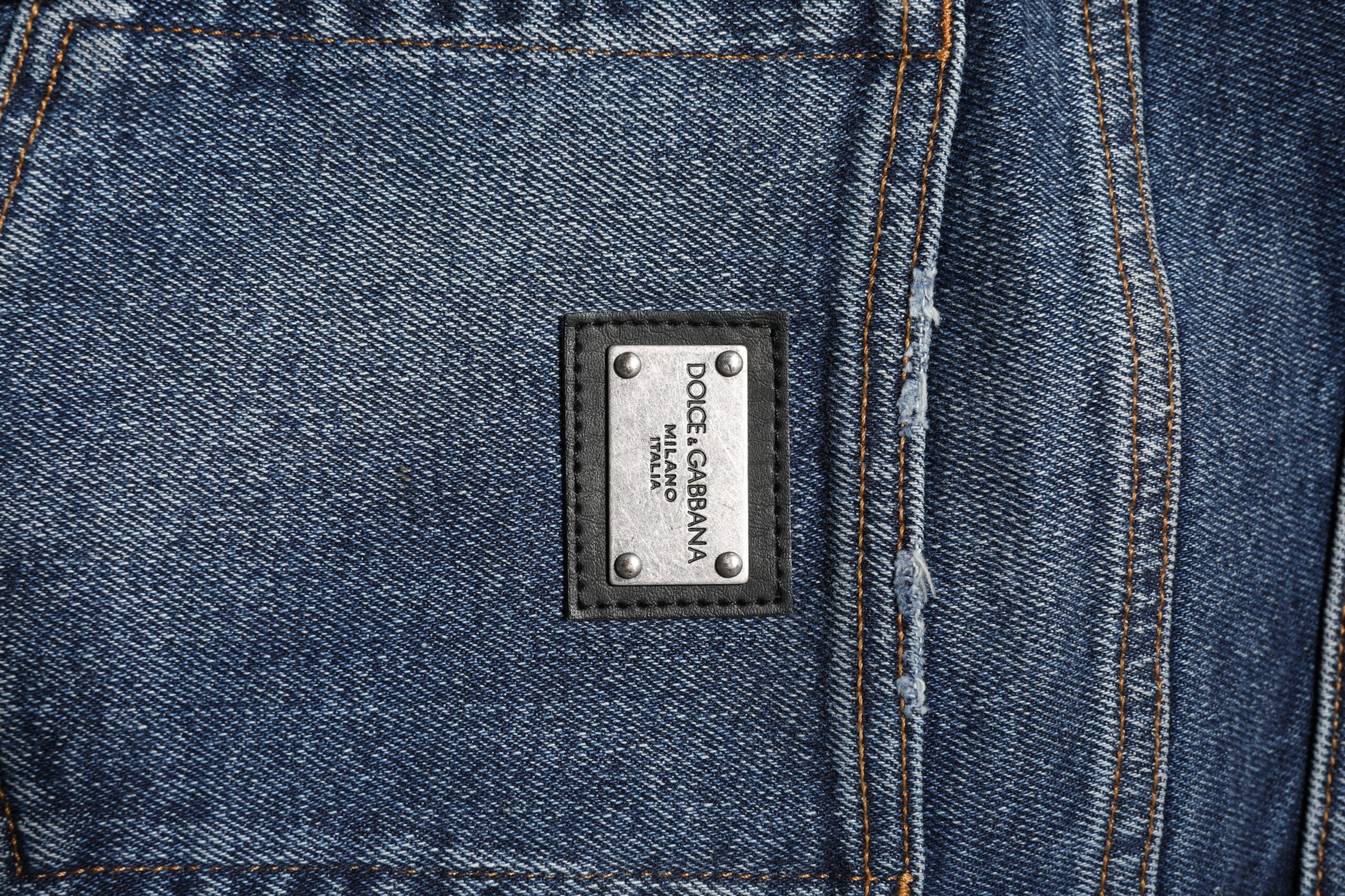 Dolce &amp; Gabbana Blå Bomuld Mellemhøj Taljede Lige Denim Jeans 