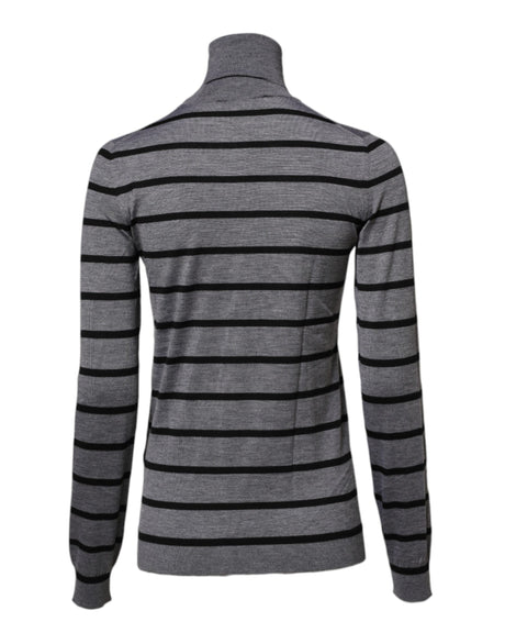 Dolce &amp; Gabbana Grå Blomsterbroderet Pullover Sweater