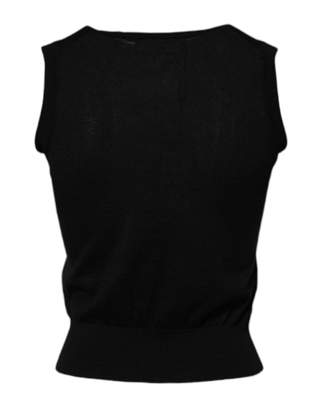 Dolce &amp; Gabbana Sort Cashmere Ærmeløs Dame Tanktop