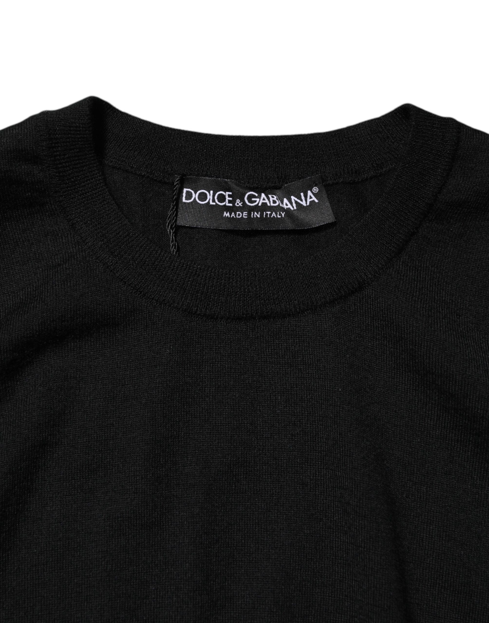 Dolce &amp; Gabbana Svart Cashmere Ärmlös Damlinne T-shirt