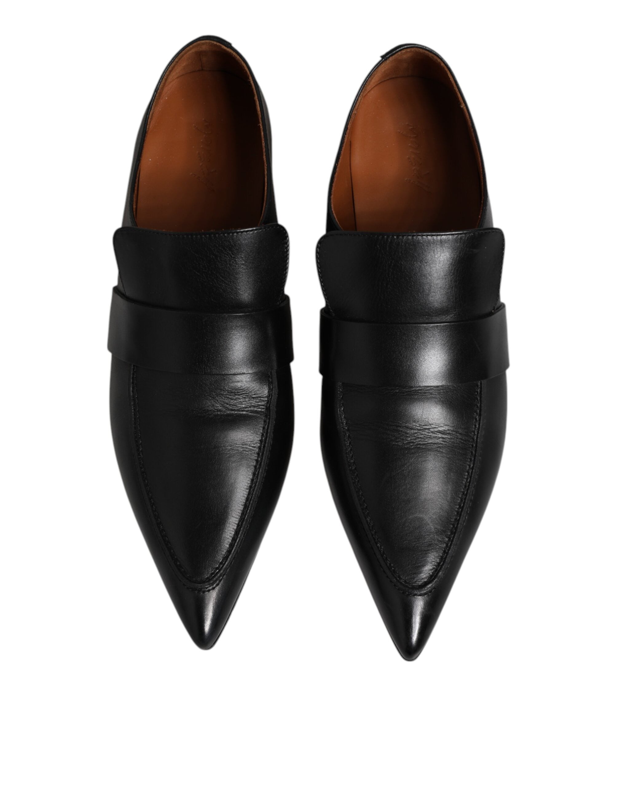 Marsell Black Soft Leather Loafer Pointed Toe Slip On Shoes