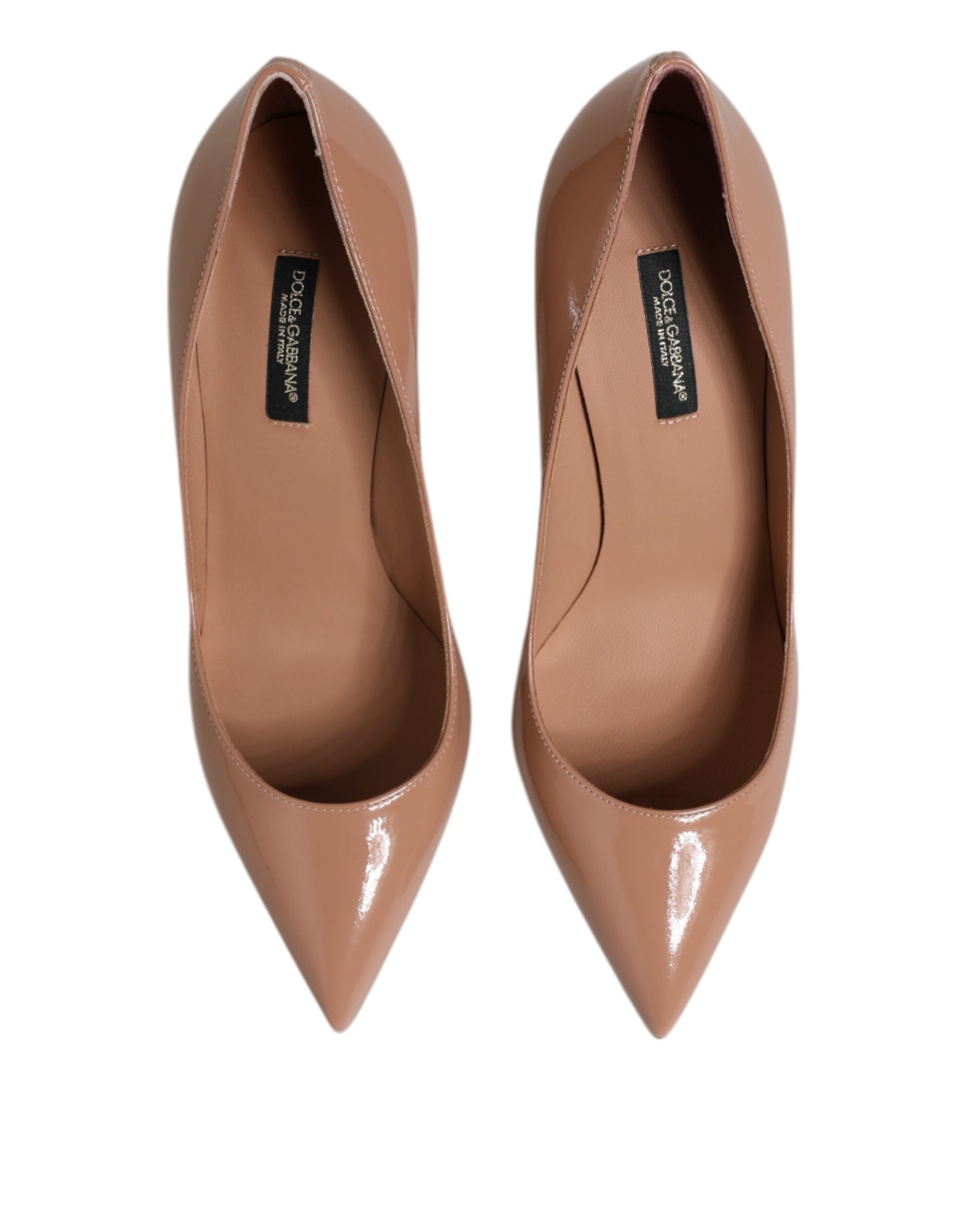 Dolce &amp; Gabbana Beige Laklæder Pumps med Stiletthæl
