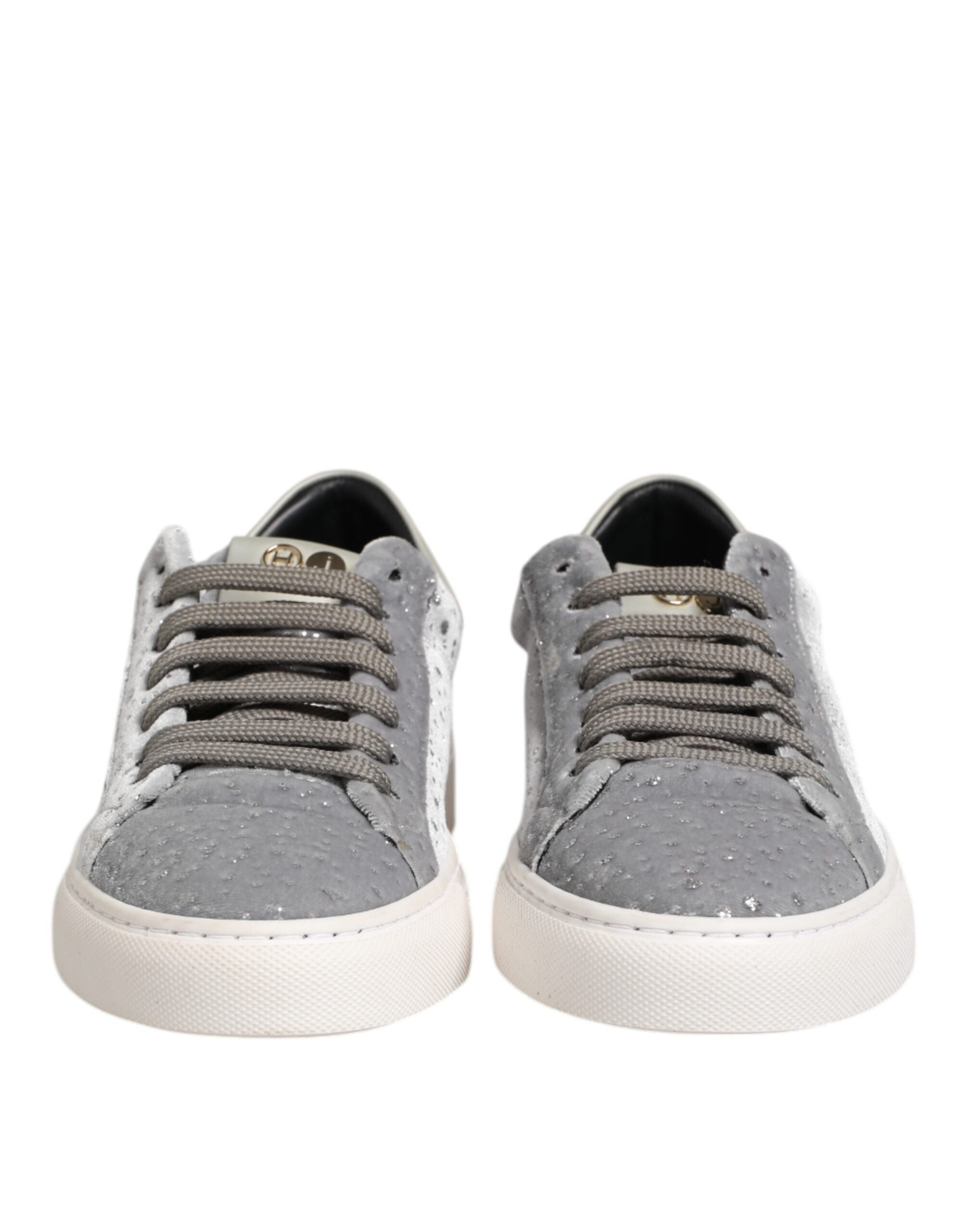 HIDE &amp; JACK Grå Ruskinds Low Top Sneakers Med Snøre