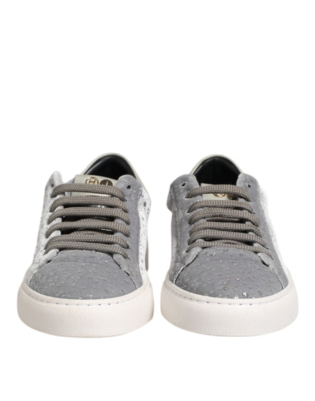 HIDE &amp; JACK Grå Ruskinds Low Top Sneakers Med Snøre