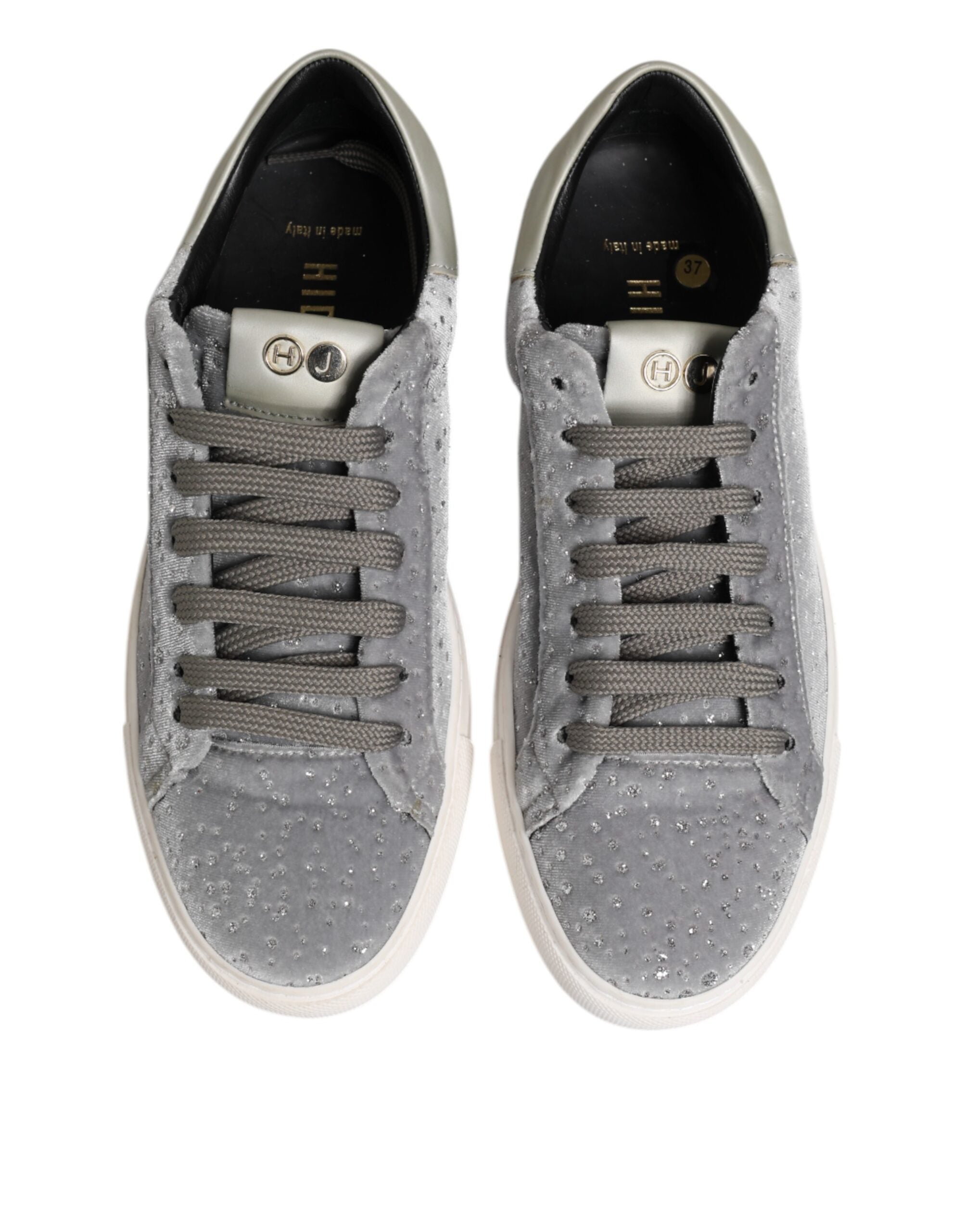 HIDE &amp; JACK Grå Ruskinds Low Top Sneakers Med Snøre